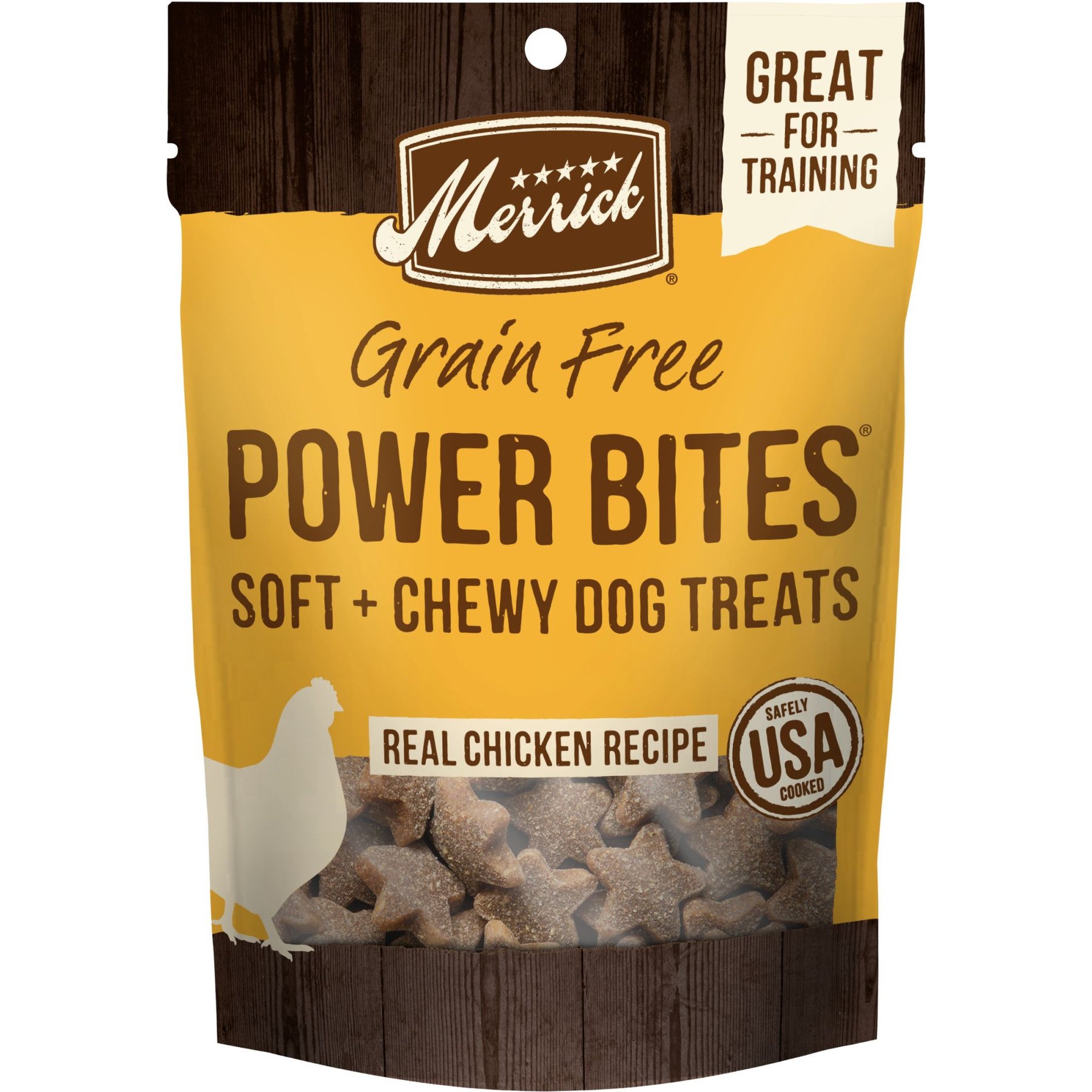 Merrick Power Bites Real Chicken Recipe Grain-Free Soft & Chewy Dog Treats