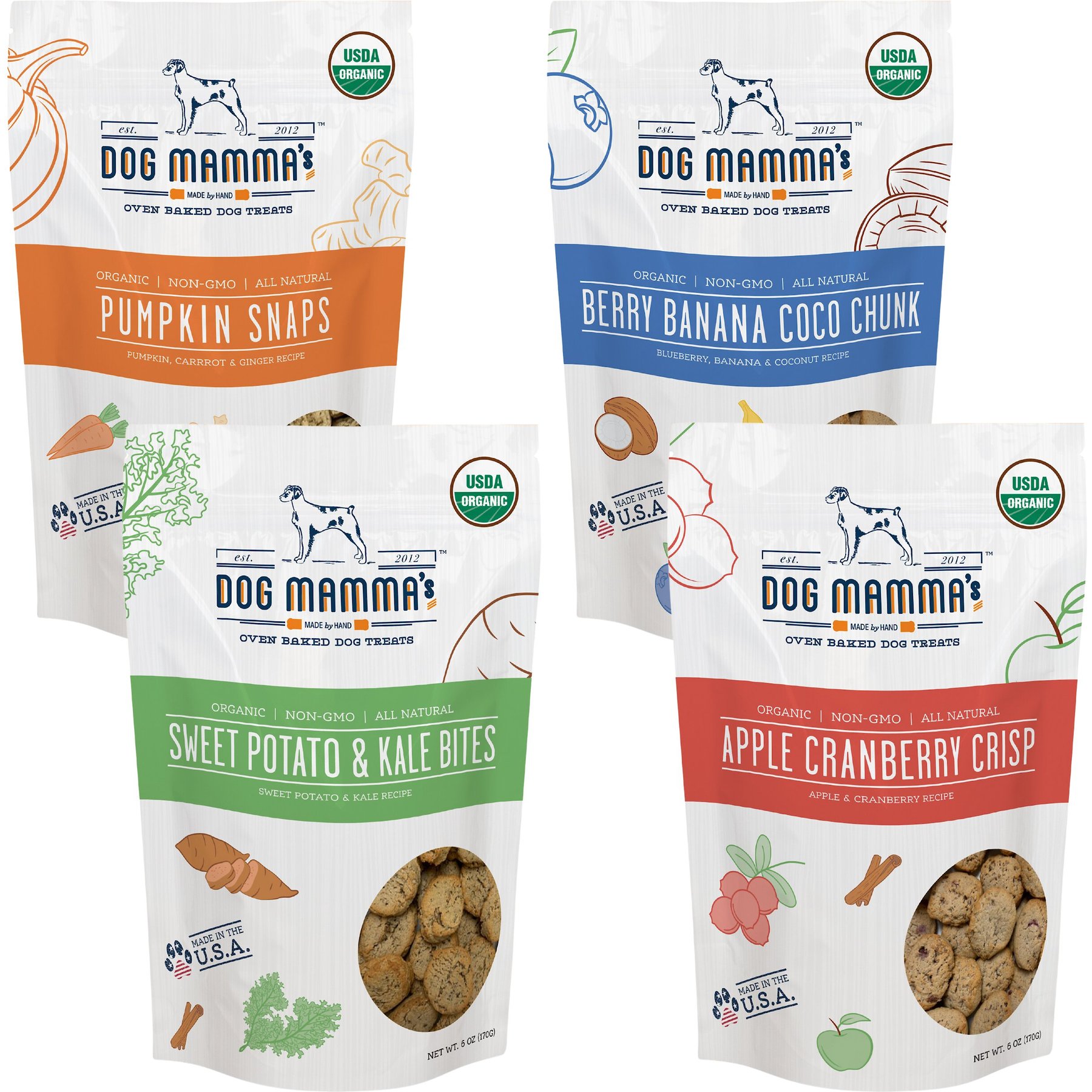 Dog Mamma’s Organic Variety Dog Treats, 4.6-oz bag