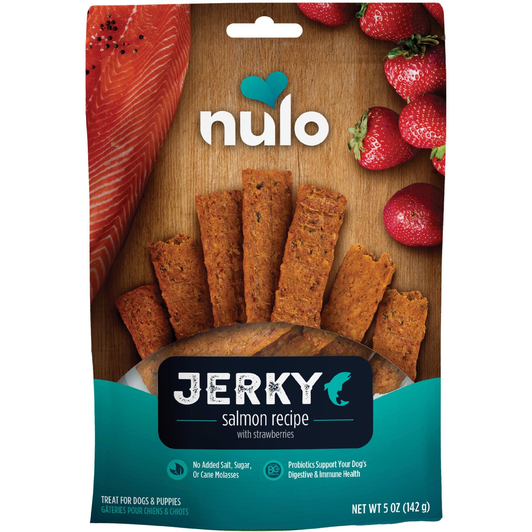 Nulo Premium Jerky Strips Dog Treats, Grain-Free High Protein Jerky Strips made with BC30 Probiotic to Support Digestive & Immune Health Dog Treats