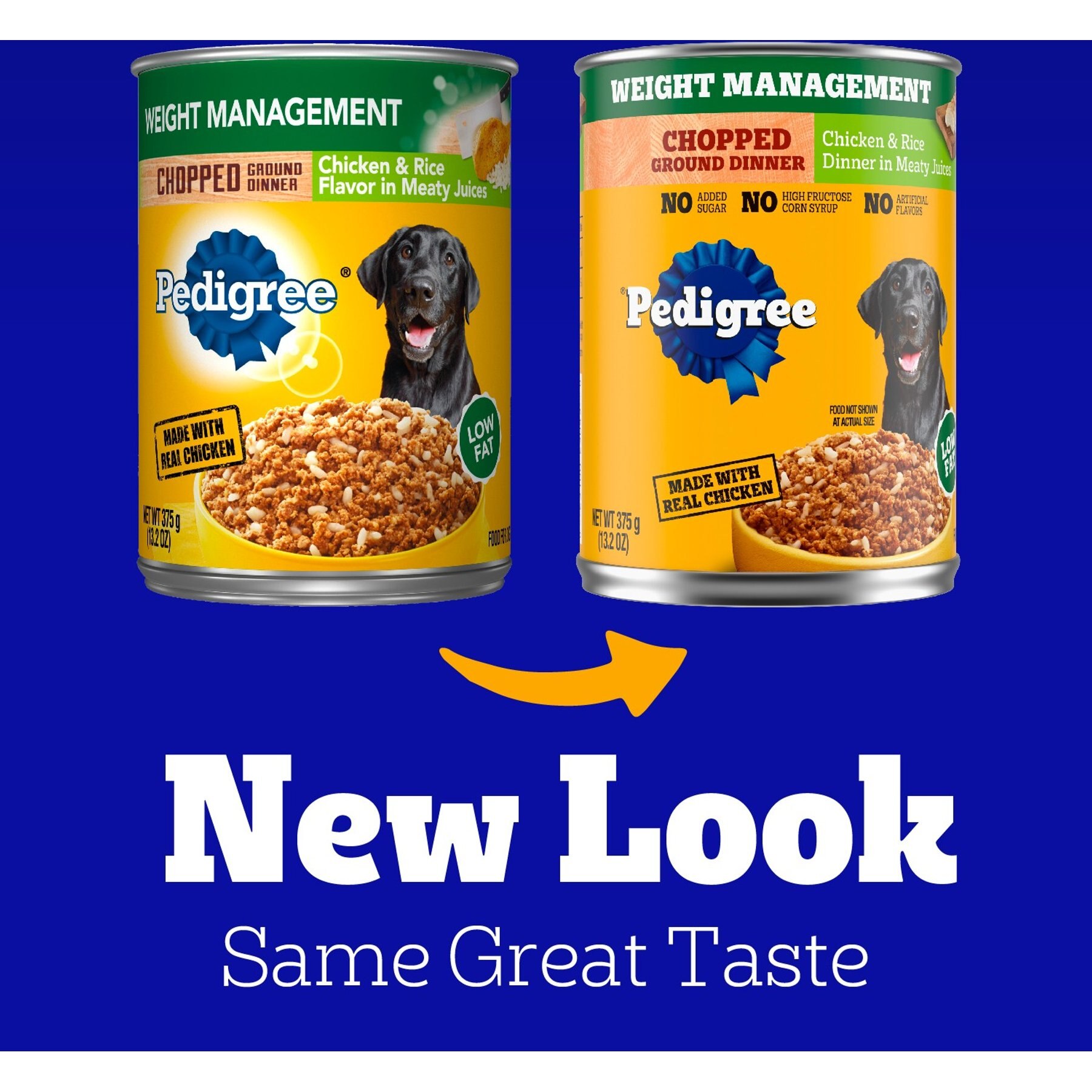 Pedigree Chopped Ground Dinner Weight Management Chicken & Rice Flavor Adult Canned Wet Dog Food