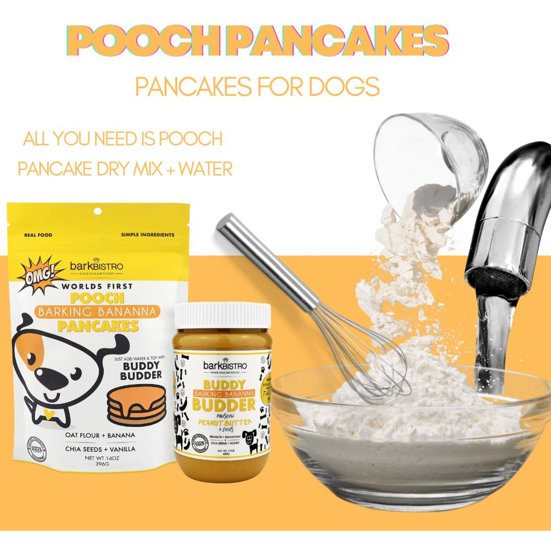 Bark Bistro Company Pooch Pancakes Barking Banana Dog Treat, 14-oz bag