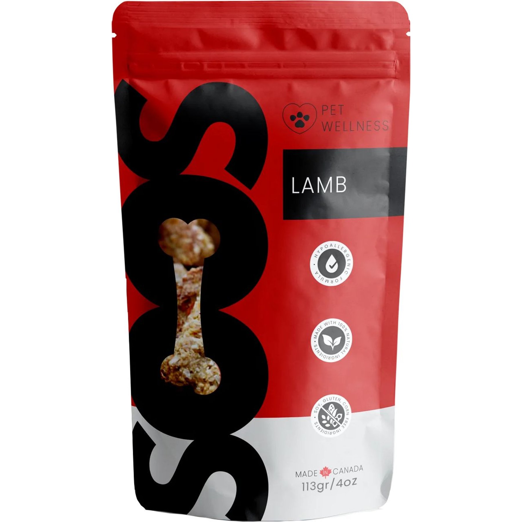 Soos Wellness Lamb Jerky Dog Treats, 4-oz bag