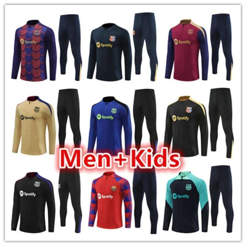2024 2025 PEDRI TRACUIT Camisetas de soccer Jerseys training suit GAVI 23/24/25 Half Zip LEWANDOWSKI LAMINE YAMAL men and kids set football tracuit outfit B8