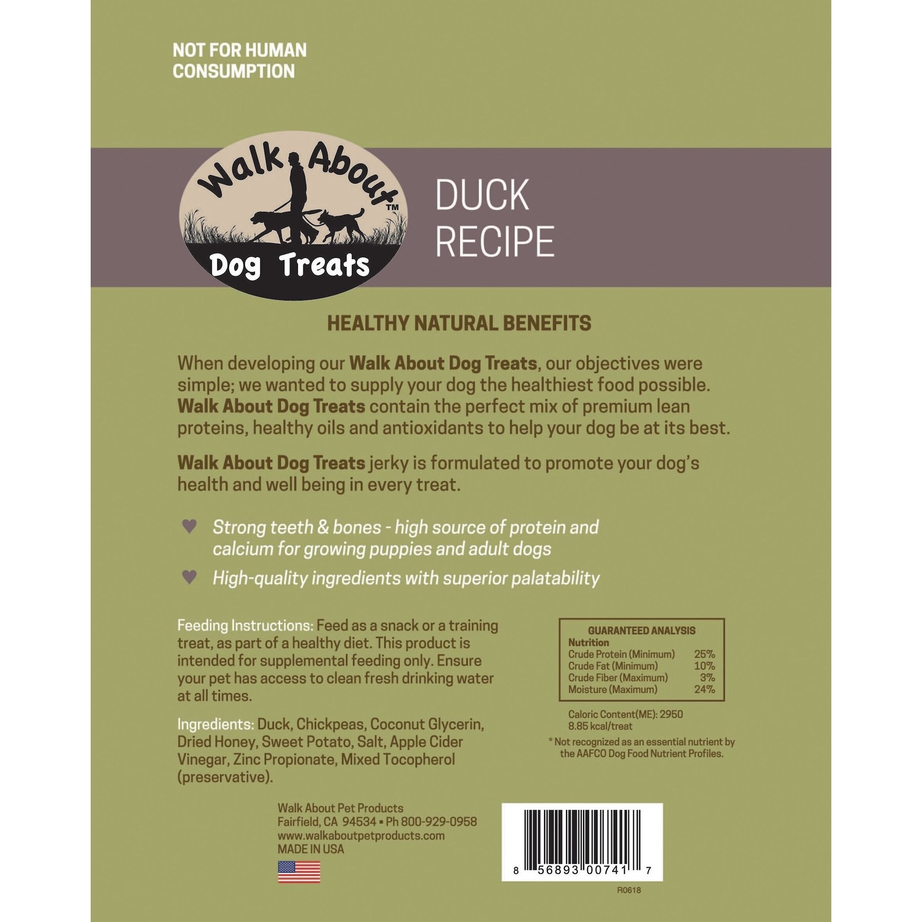 Walk About Duck Grain-Free Jerky Dog Treats