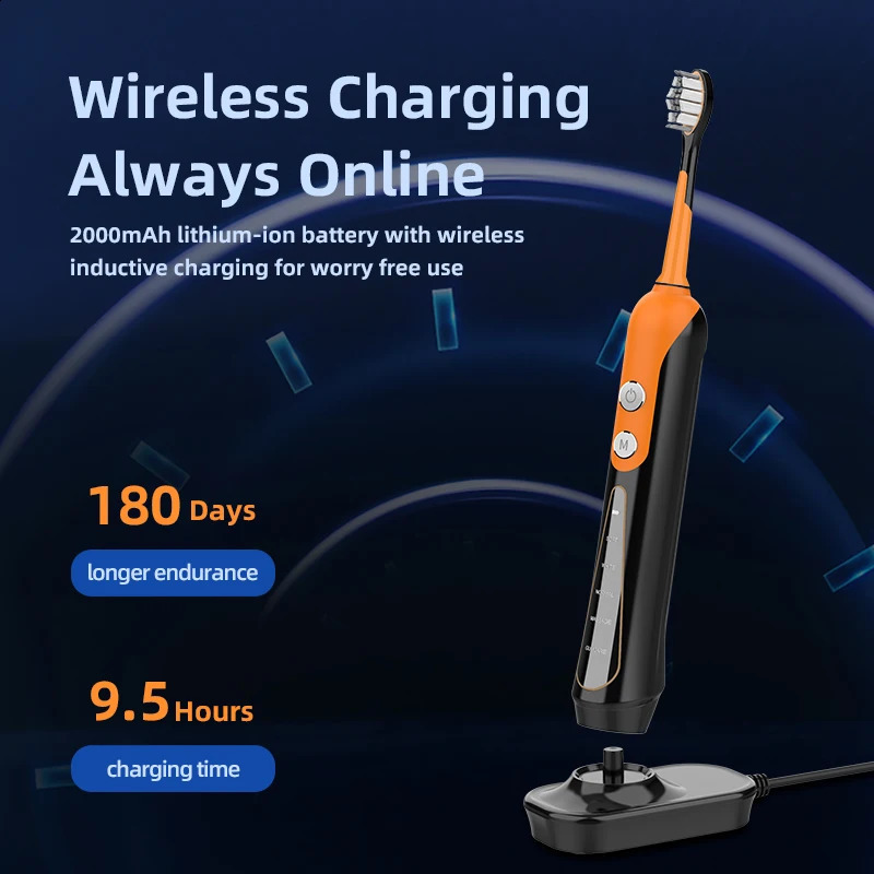 S9 Sonic Electric Toothbrush Cordless USB Charging Whitening Toothbrush Waterproof Ultrasonic Automatic Toothbrush 241120