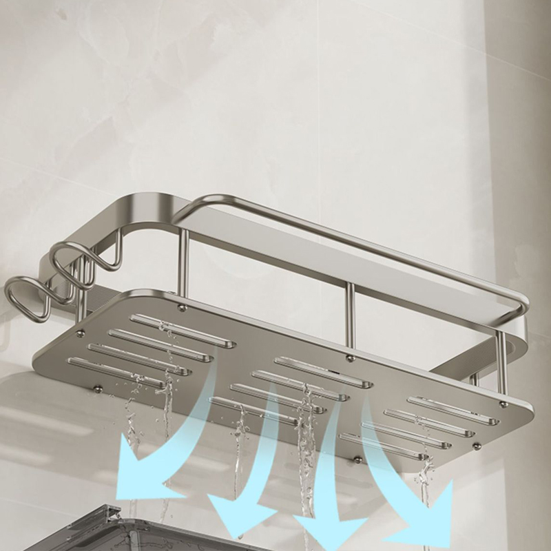 Rag rack kitchen storage rack no-punch shelves wall-mounted hooks multifunctional household draining sink shelf