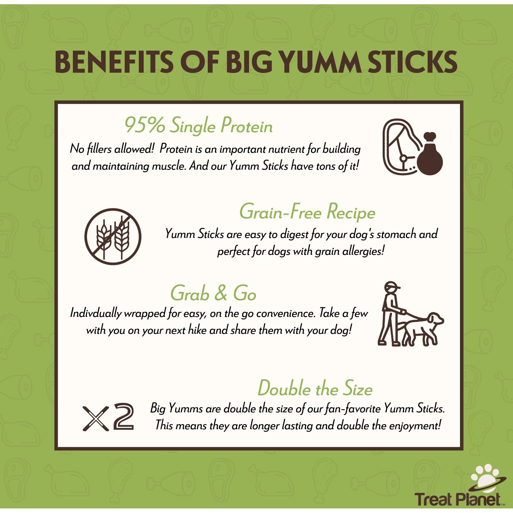 Etta Says! BIG Yumm Sticks Adult Grass-Fed Beef Human-Grade Jerky Dog Treats, 1.5-oz stick, case of 24