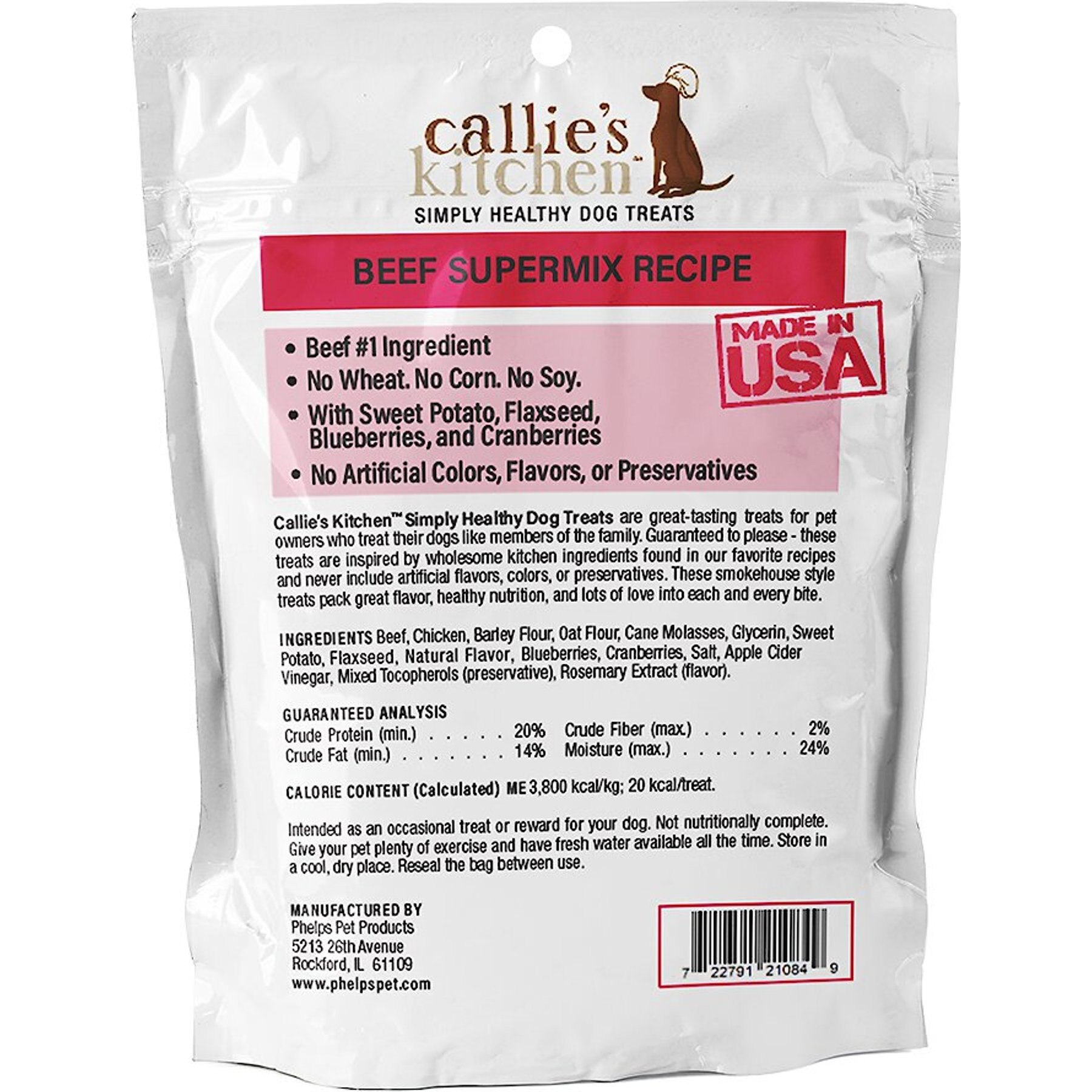 Callie's Kitchen Beef Supermix Recipe Dog Treats, 4-oz bag