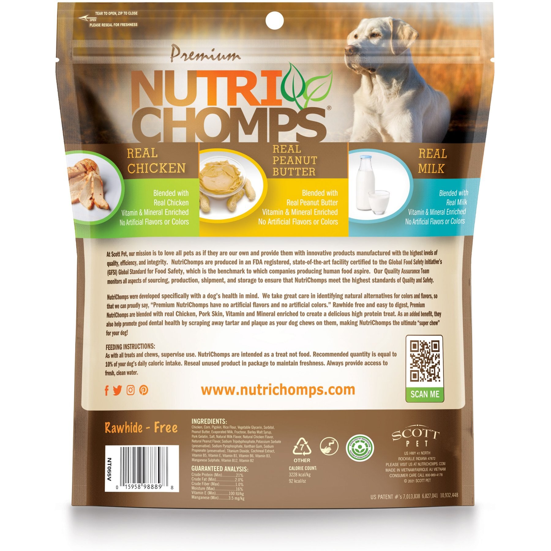 Nutri Chomps 6" Mixed Flavor Braid Dog Treats