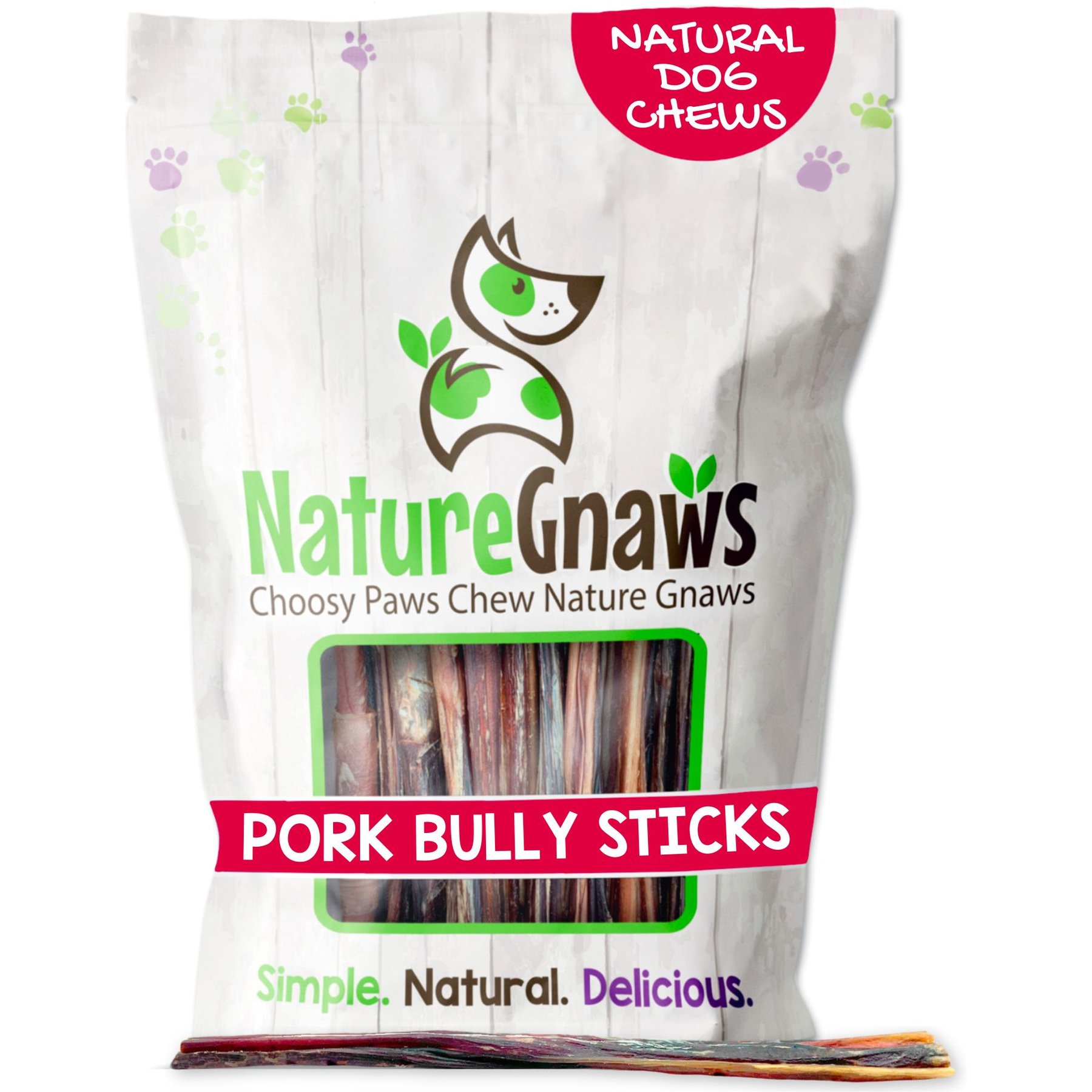 Nature Gnaws 5 to 6-in Extra Thin Pork Bully Sticks Dog Chew Treats