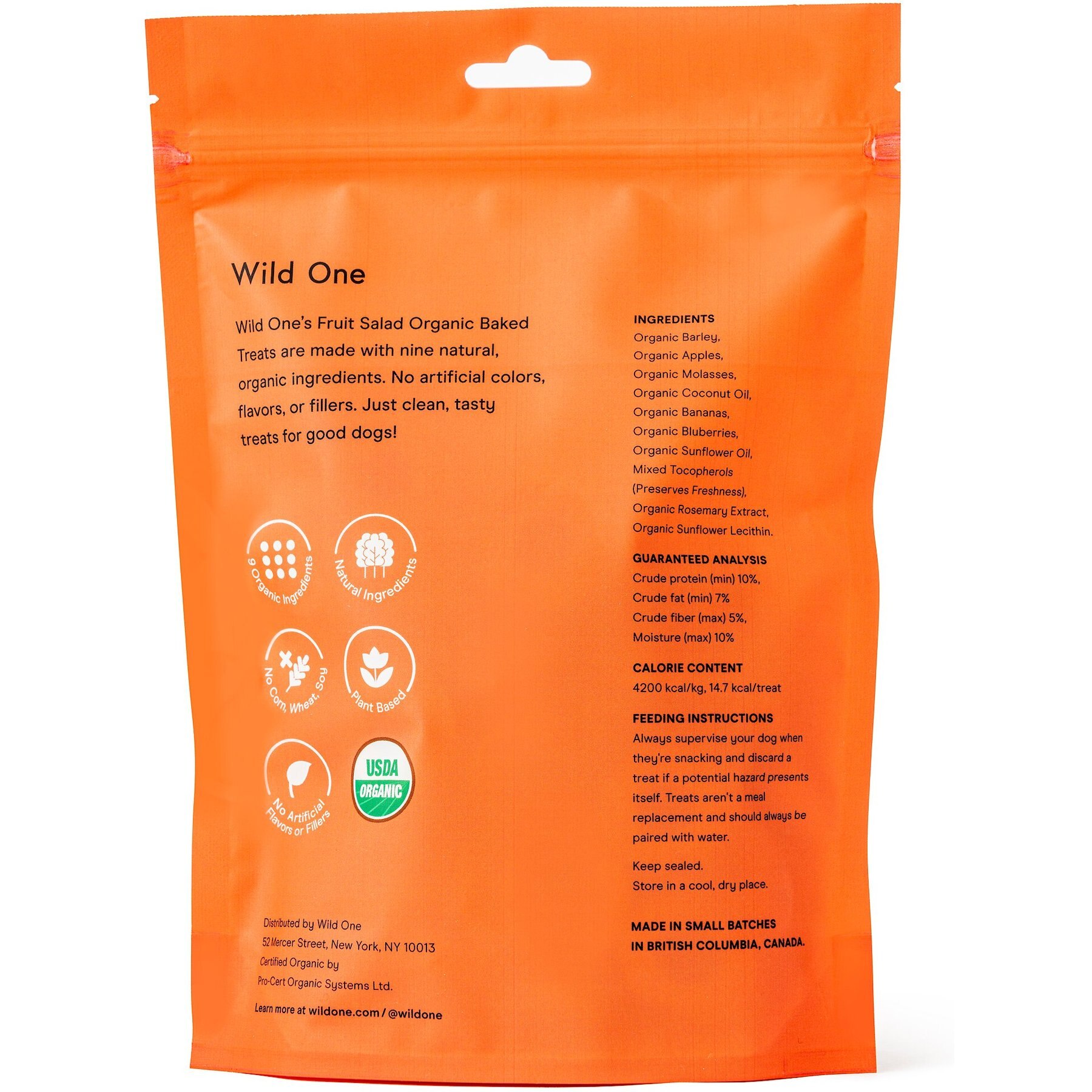 Wild One Organic Fruit Salad Baked Dog Treats, 8-oz bag