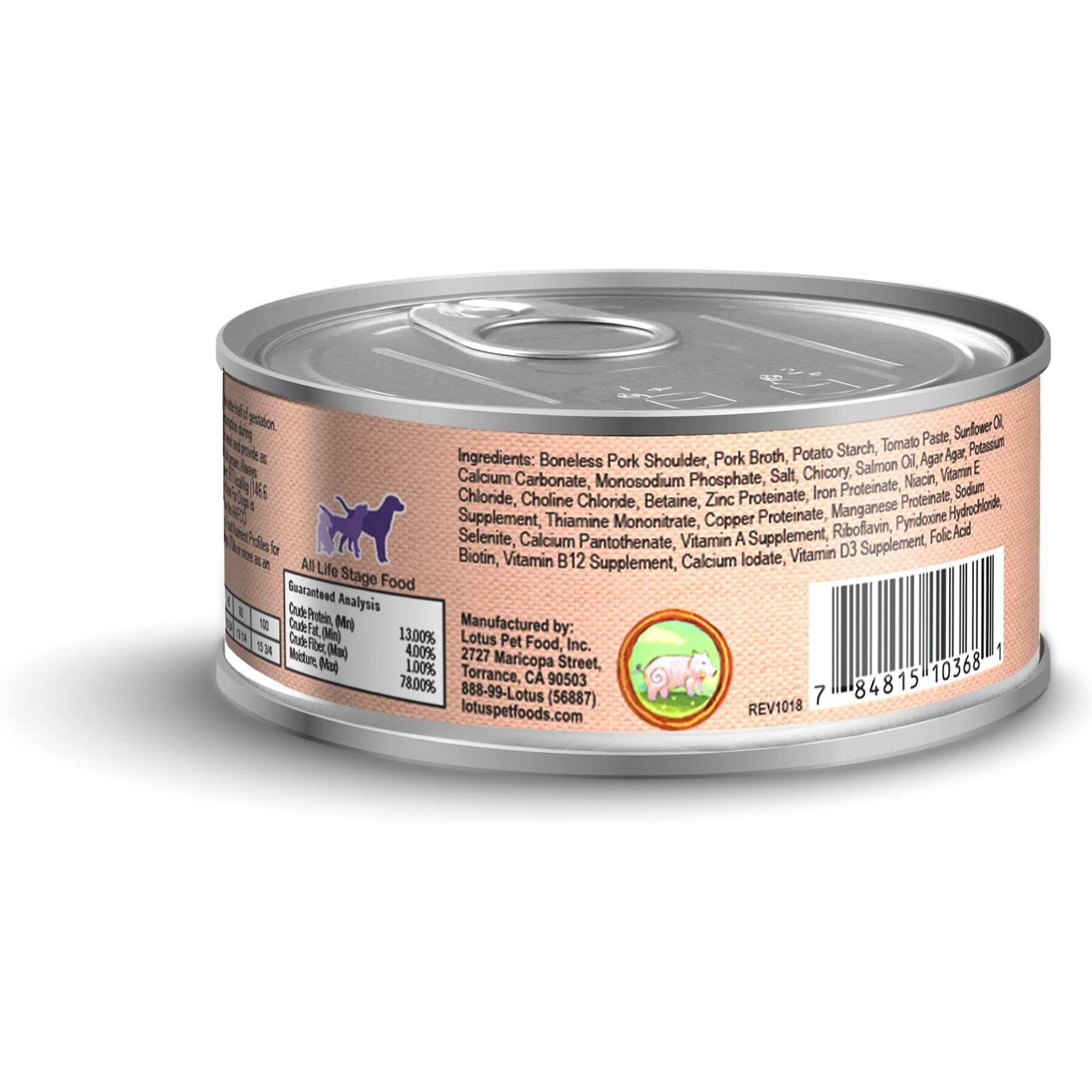 Lotus Just Juicy Pork Shoulder Stew Grain-Free Canned Dog Food