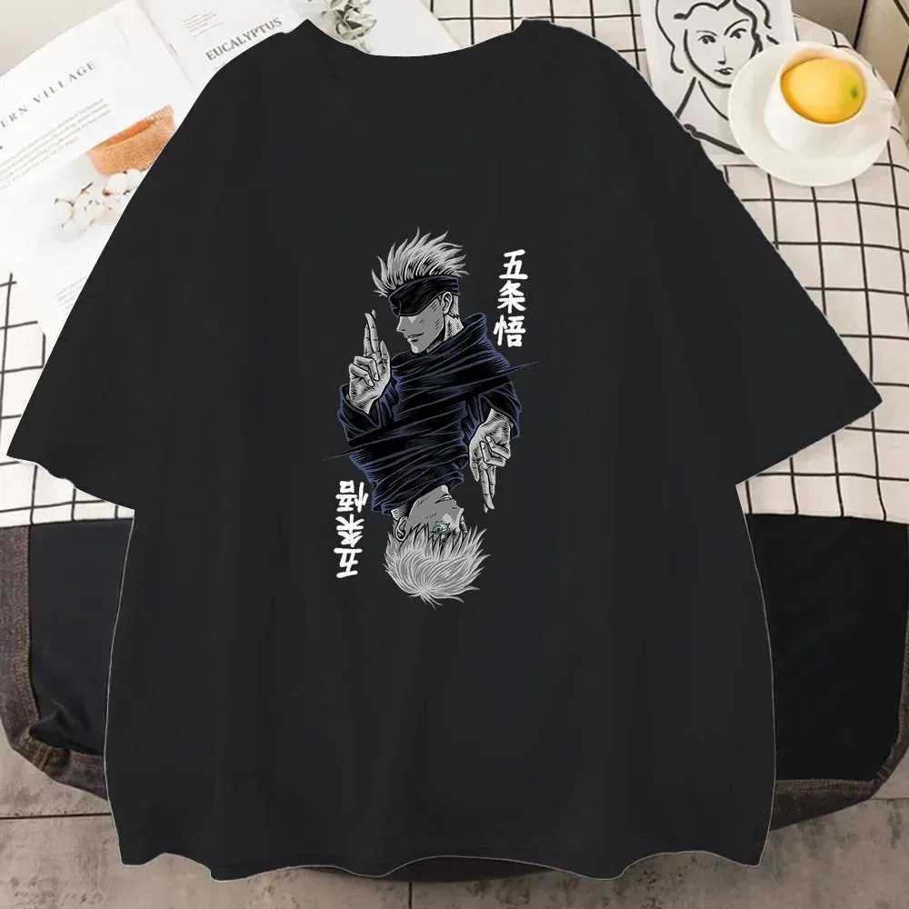 Men's T-Shirts Fashion Jujutsu Kaisen Satoru Gojo Anime Printed T Shirt Summer Oversized T-shirt Women Crew Neck Short Slve Harajuku Y2k Ts Y2404