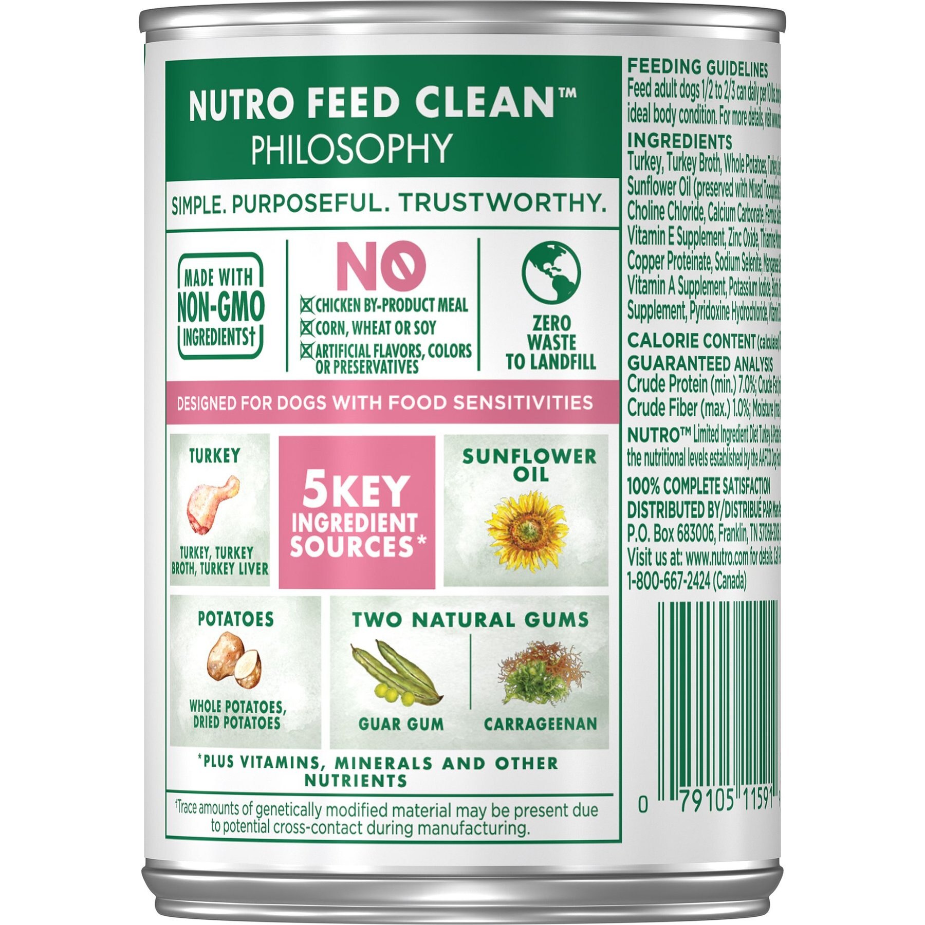 Nutro Limited Ingredient Diet Premium Loaf Turkey & Potato Grain-Free Adult Canned Wet Dog Food