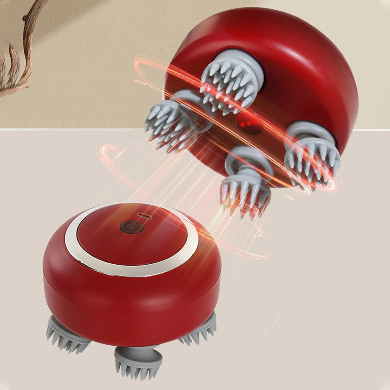 Head massager adjustable speed used for scalp massage red light for hair care soft silicone for deep kneading of the head 241121
