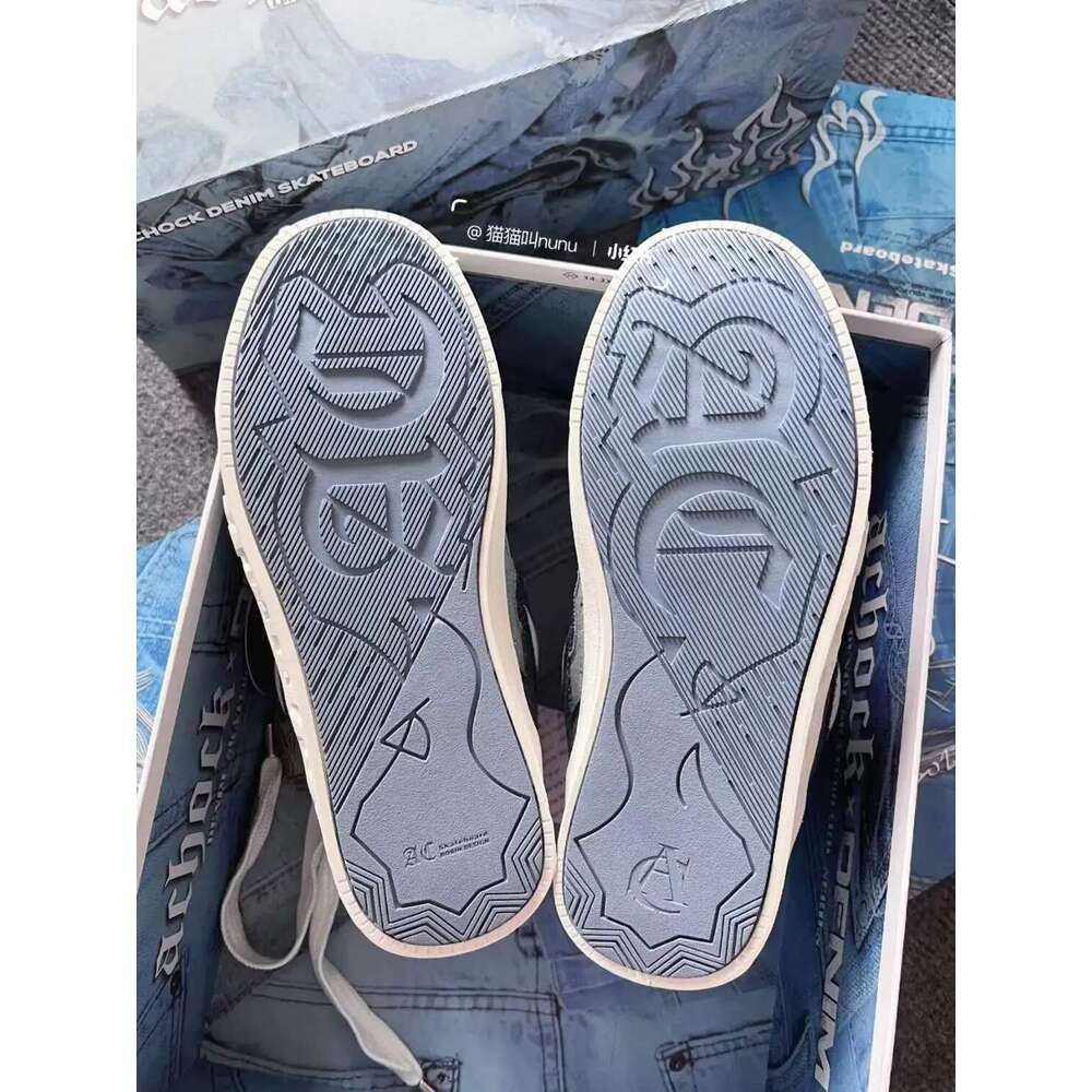 Spring New Thick-Soled All-Match Casual Sneakers Female National Trend Niche Denim Blue Couple Bread Shoes Male