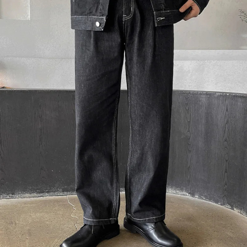 IEFB Autumn Trend Mens Denim Set Korean Style Fashion Jean Jacket Suits Straight Leg Casual Jeans Street Two Piece 9C1030 240415