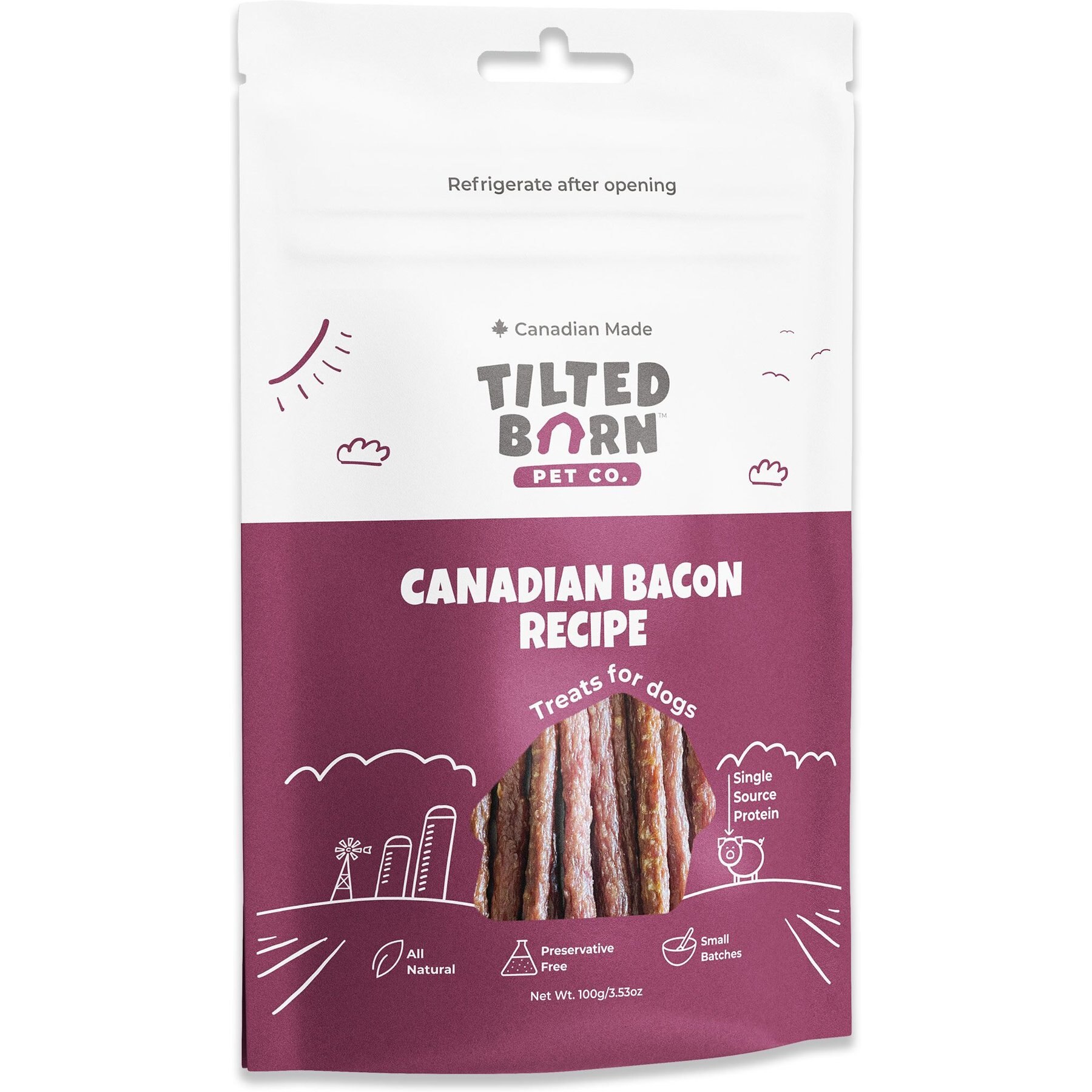 Tilted Barn Pet Company Canadian Bacon Recipe Dog Treats, 3.53-oz bag