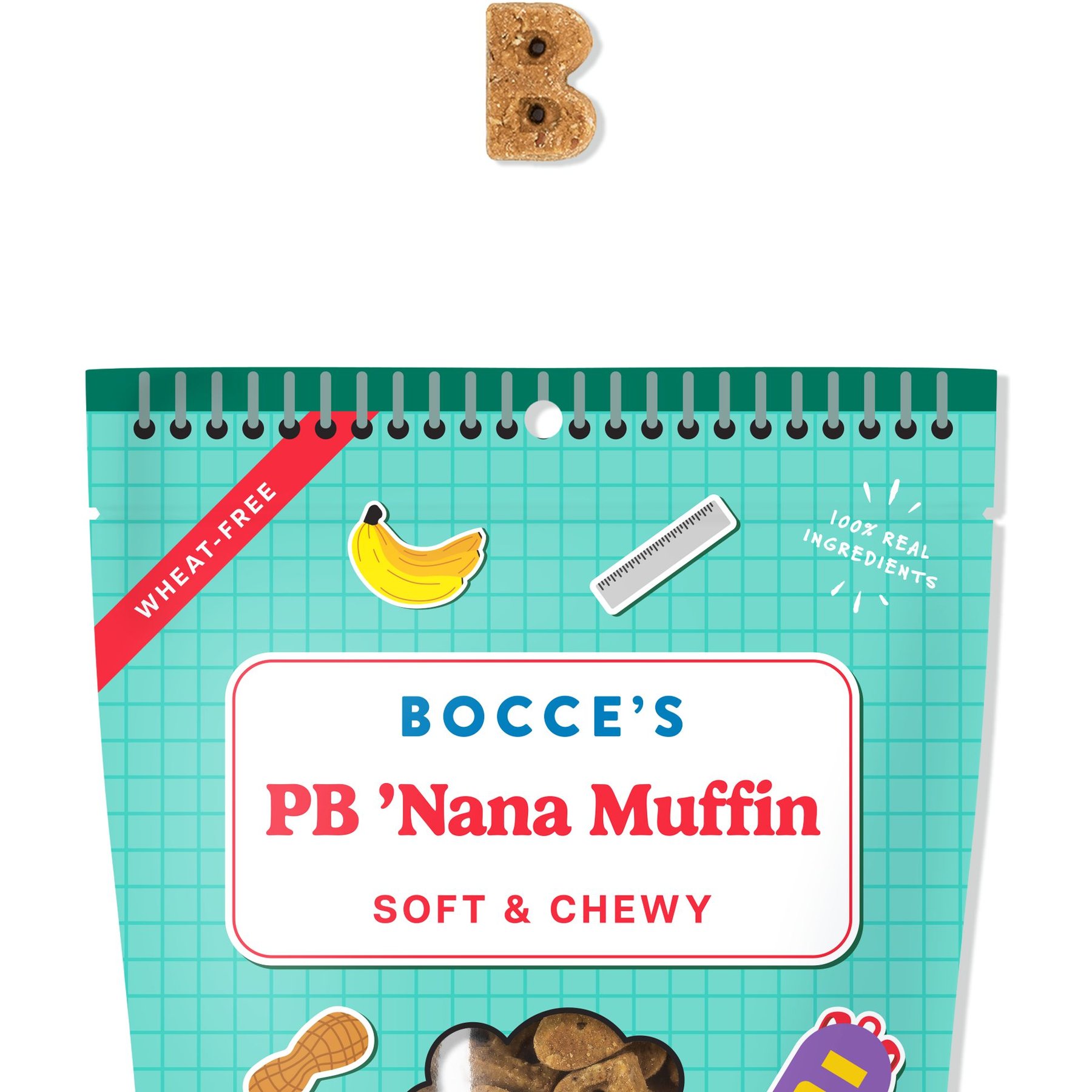 Bocce's Bakery PB 'Nana Muffin Peanut Butter Flavor Soft & Chewy Dog Treats, 6-oz bag