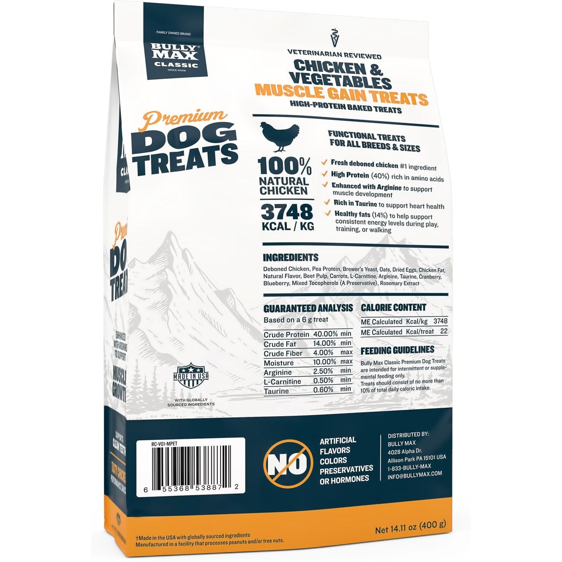 Bully Max Classic Premium High-Protein Chicken Adult Crunchy Dog Treats, 14.1-oz bag
