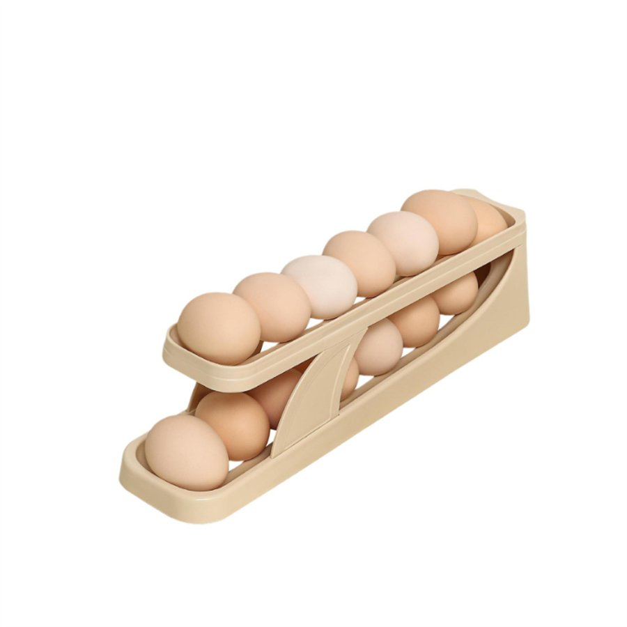 Slide-type egg storage box household refrigerator egg rack holder four-layer automatic roll-down egg box anti-fall egg box
