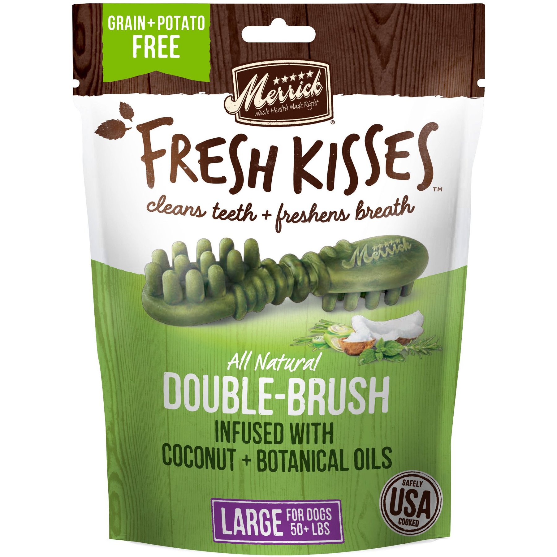 Merrick Fresh Kisses Infused with Coconut Oil & Botanicals Large Dental Dog Treats