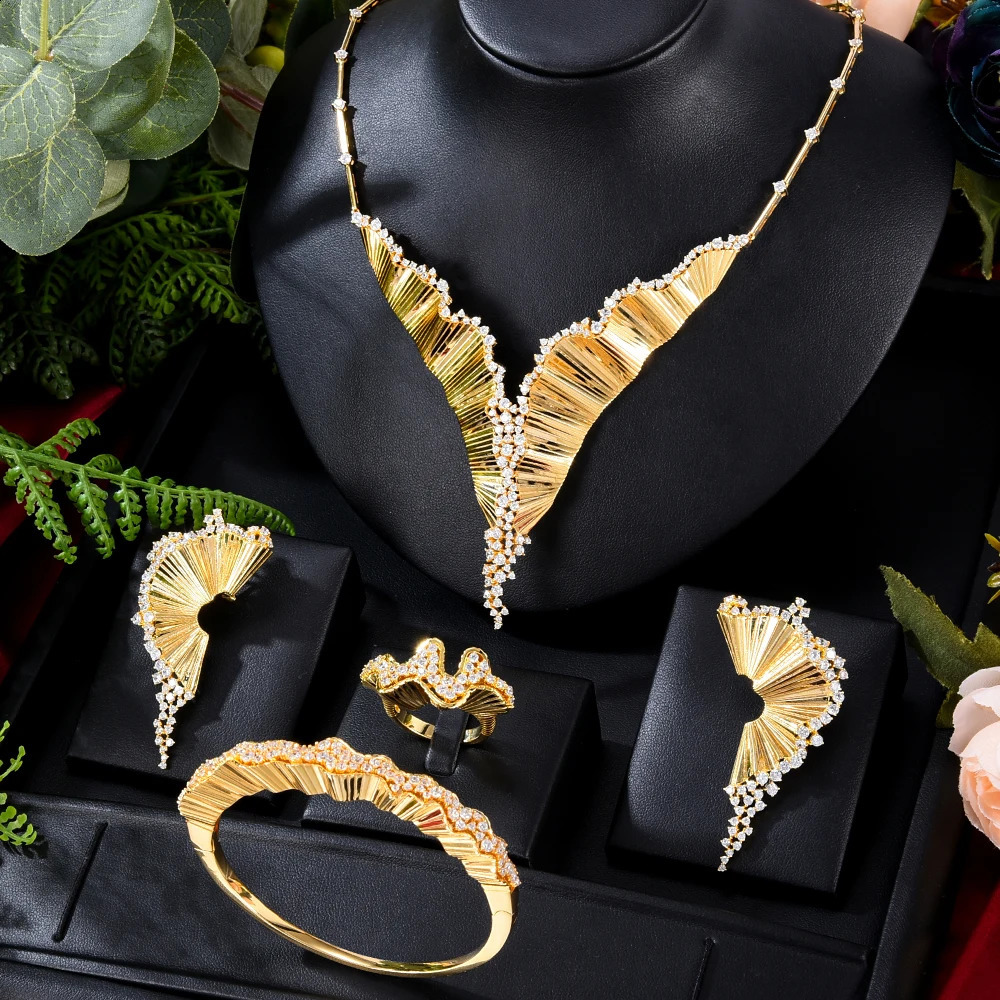 GODKI Trendy 2PC Necklace Earring Sets Jewelry Set For Women Wedding Party Full Zircon Dubai Bridal jewelry Sets 241120