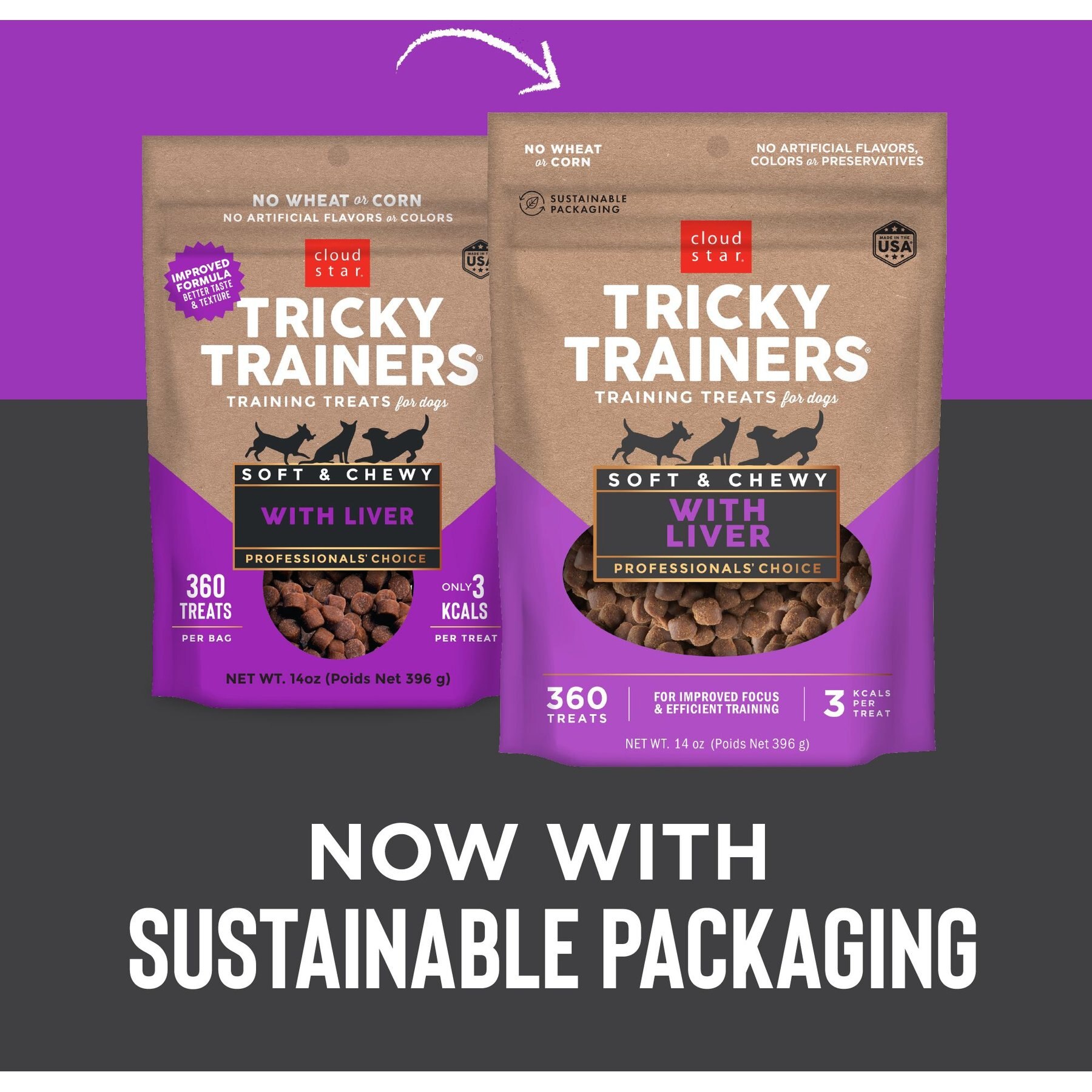 Cloud Star Chewy Tricky Trainers Liver Flavor Dog Treats