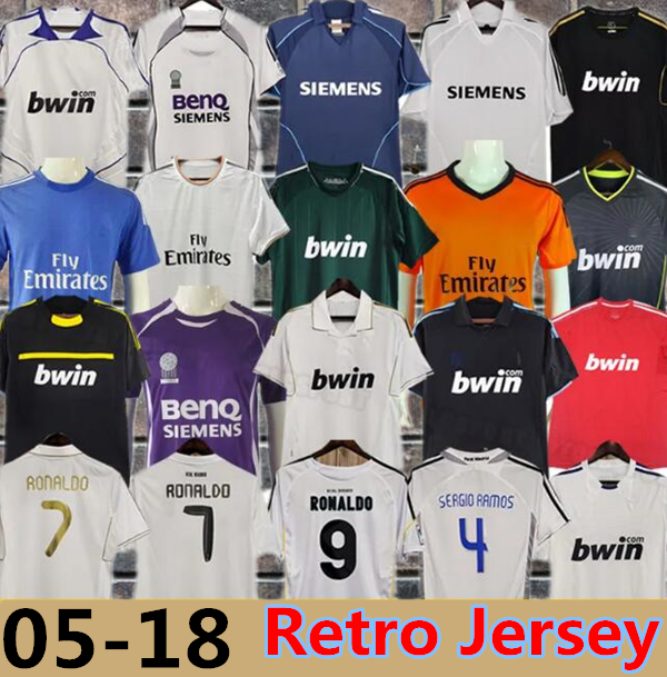 2007 2008 Ronaldo Raul retro soccer jerseys vintage 09 10 11 12 13 14 15 16 17 18 Ramos SEEDORF CARLOS RONALDO ZIDANE RAUL Vintage Real Madrids classic football shirt