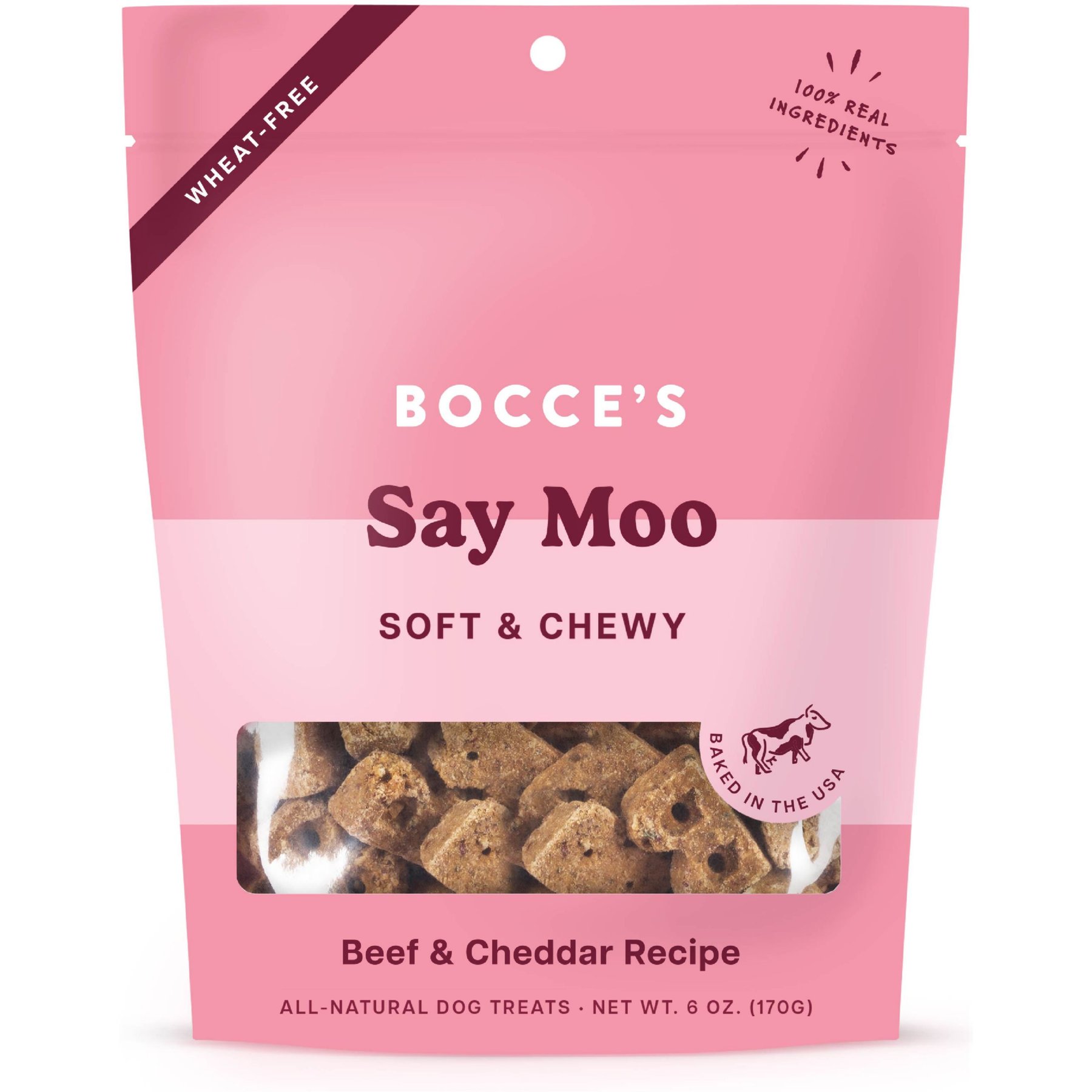 Bocce's Bakery Say Moo Beef & Cheddar Recipe Soft & Chewy Dog Treats