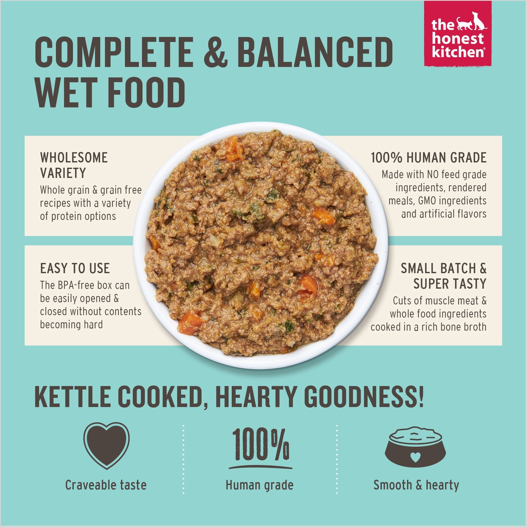 The Honest Kitchen Butcher Block Pate Beef, Cheddar & Farm Veggies Pate Wet Dog Food
