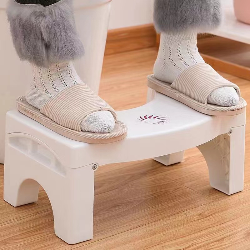 Folding toilet stool bathroom plastic non-slip bathroom stool for the elderly and pregnant women thickened foot stool raised stool