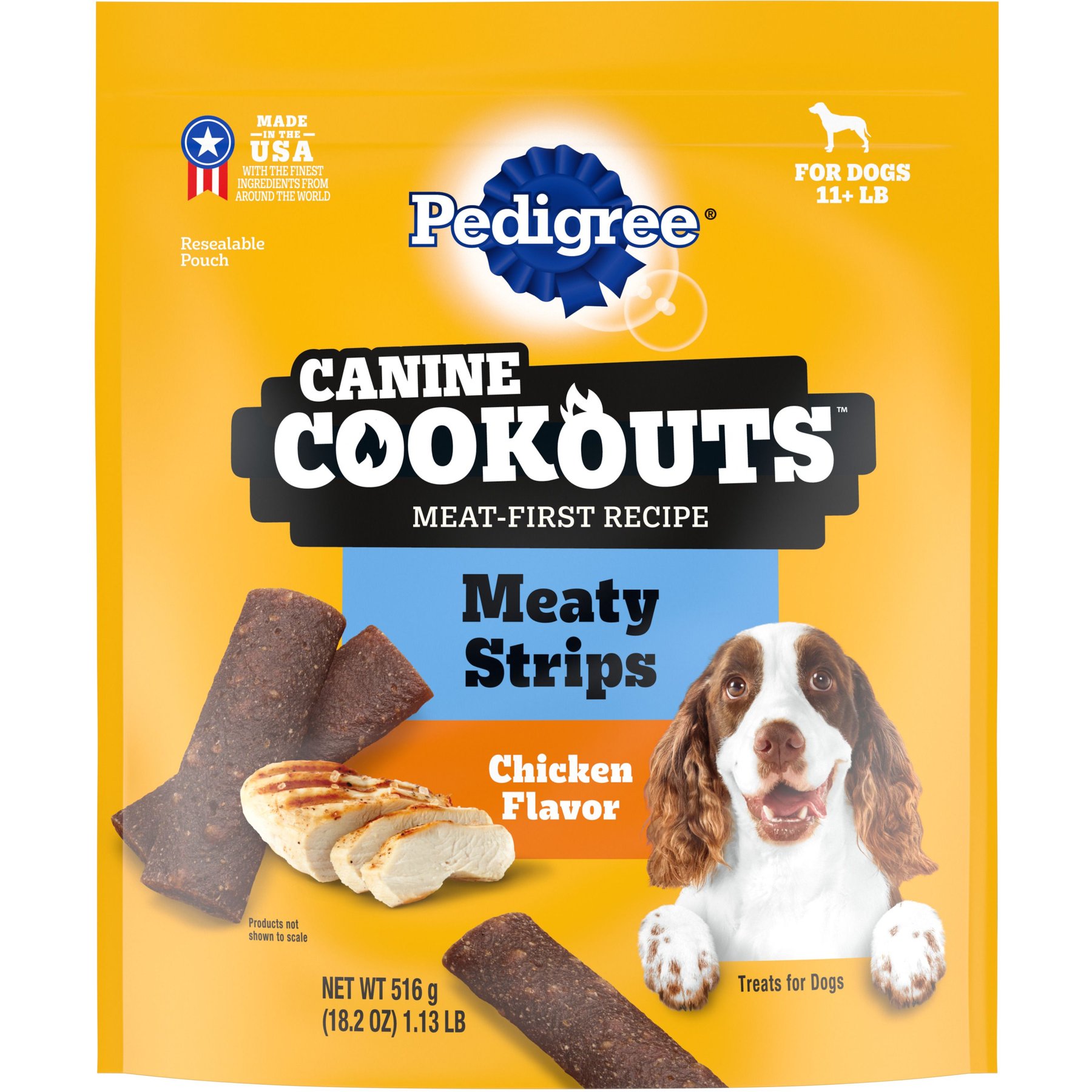 Pedigree Canine Cookout Chicken Flavored High-Protein Adult Meaty Strips Soft Dog Treats
