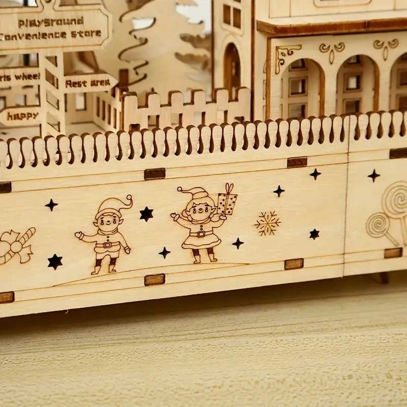 New Arrival Music Ferris Wheel 3D Three-dimensional Puzzle Wooden Building Model Ornament AssemblyAdult Creative Assembly EducXJ241120