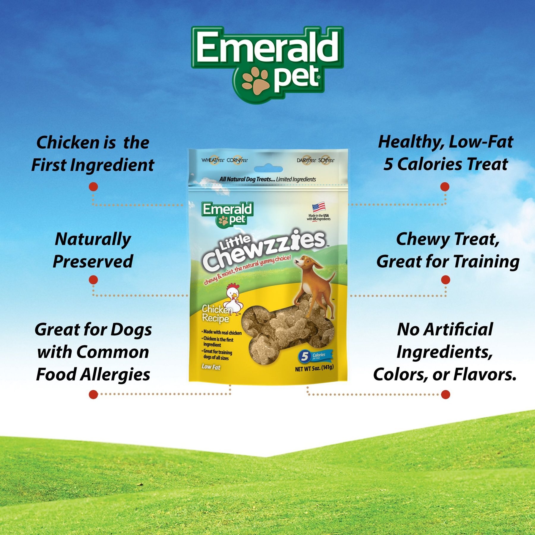 Emerald Pet Little Chewzzies Chicken Recipe Dog Treats