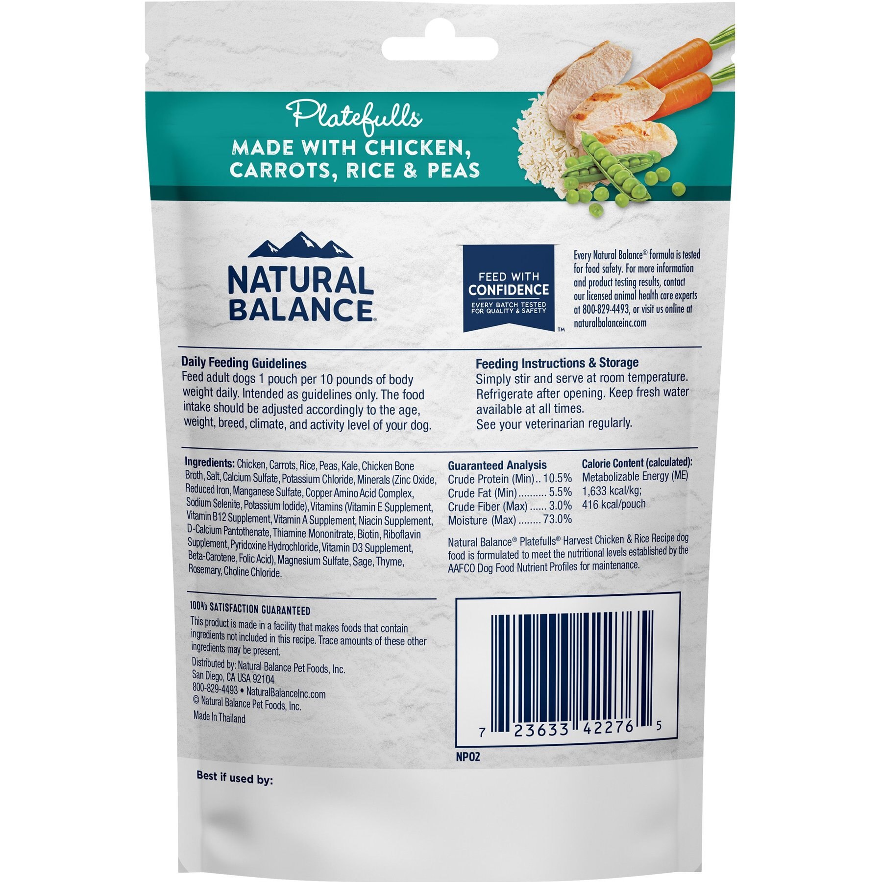 Natural Balance Platefulls Harvest Chicken & Rice Recipe Wet Dog Food, 9-oz pouch, case of 12