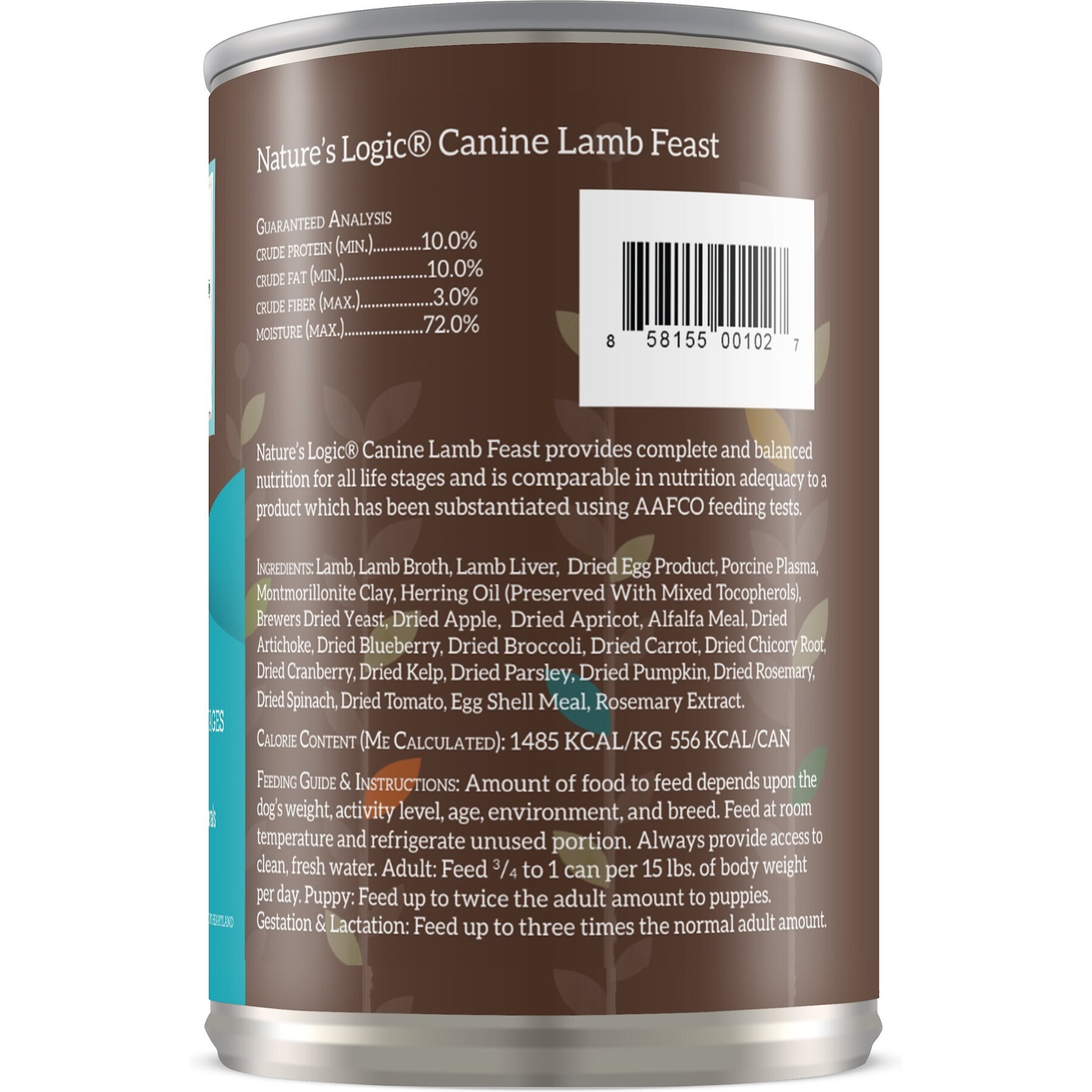 Nature's Logic Lamb Feast All Life Stages Grain-Free Canned Dog Food