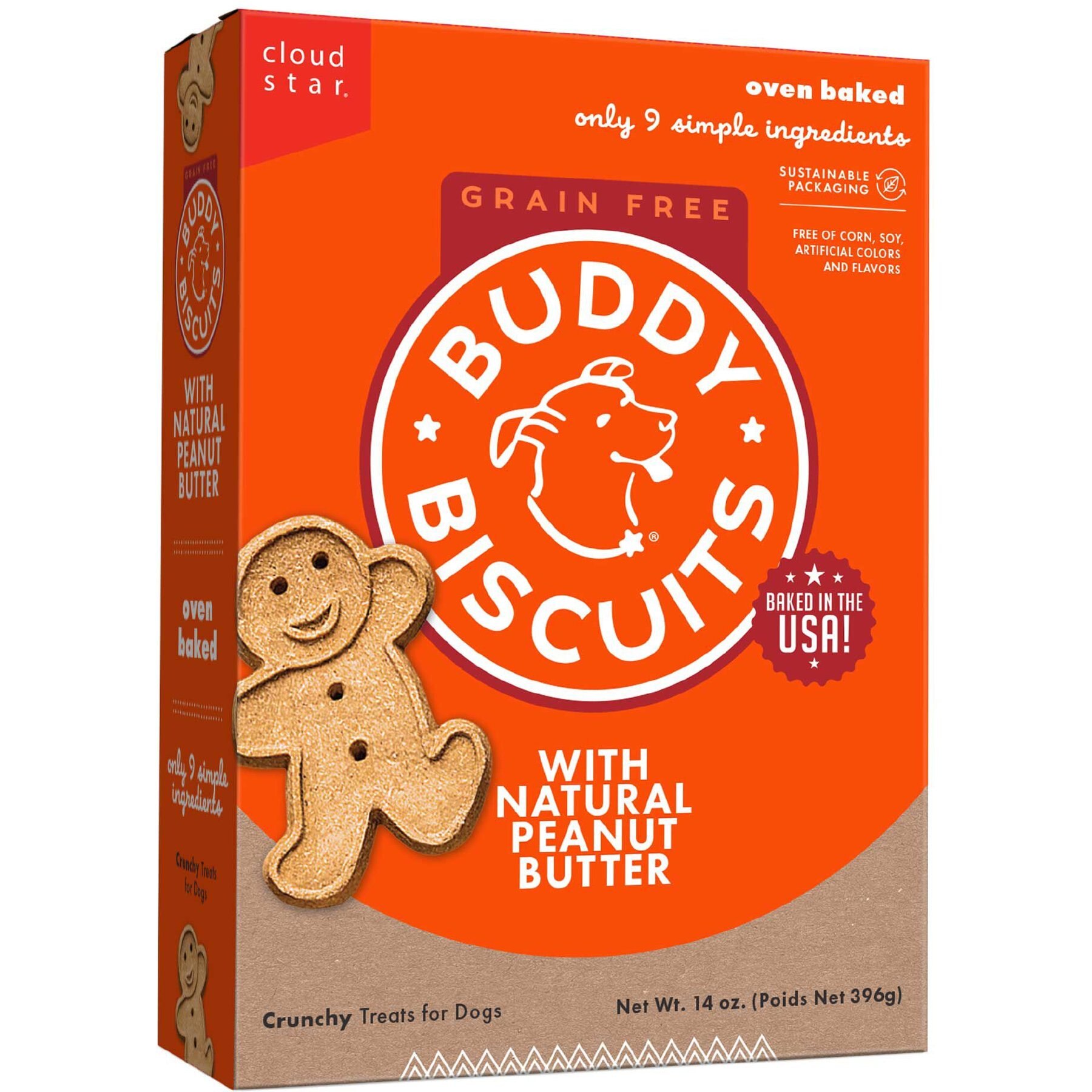 Buddy Biscuits Grain-Free Oven Baked with Homestyle Peanut Butter Dog Treats