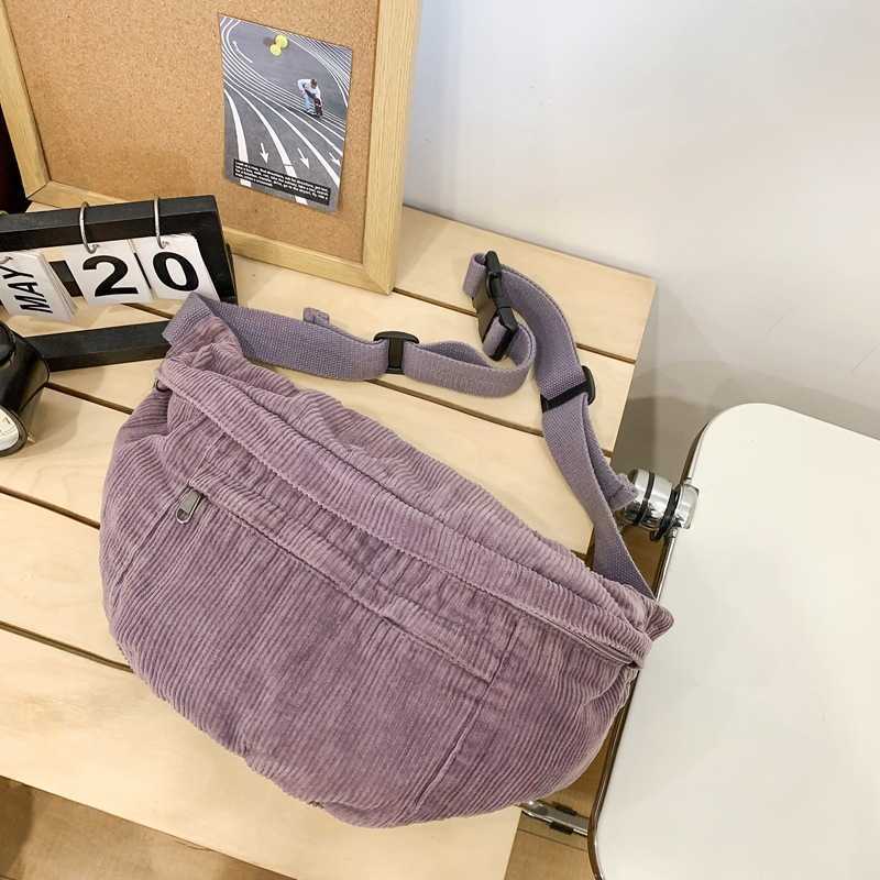 lazy wind lamp core velvet canvas bag large capacity trendy brand chest bag simple casual shoulder bag crossbody bag