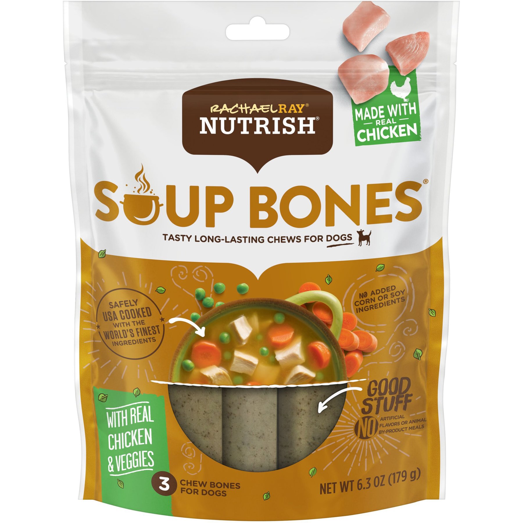 Rachael Ray Nutrish Soup Bones Chicken & Veggies Flavor Dog Treats