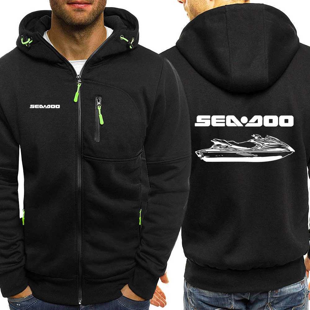 Sea Doo Seadoo Moto Mens New Spring Printed Hoodie Casual Zipper Sweatshirt Sportswear Fashion Jacket Coat X241120