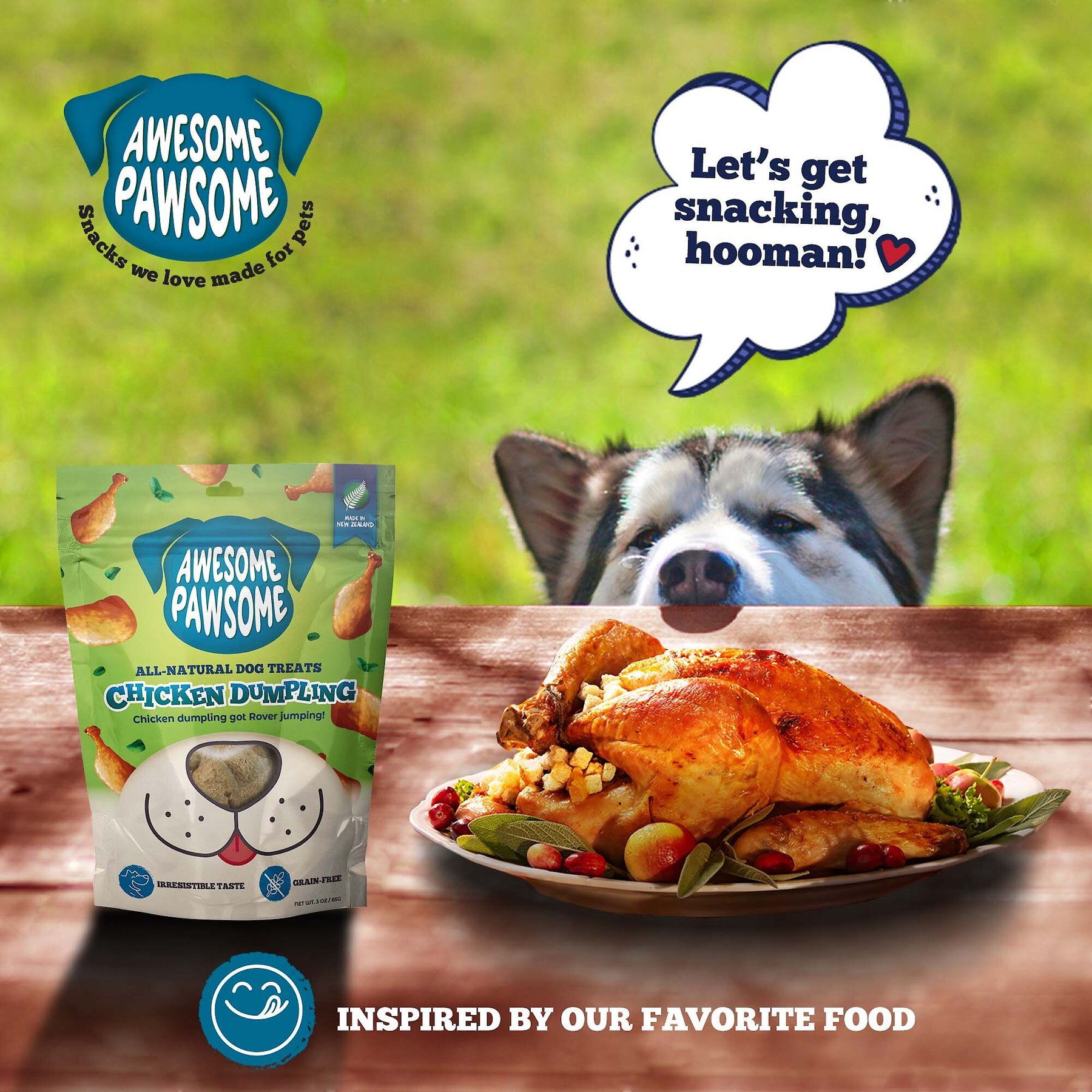 Awesome Pawsome Chicken Dumpling Dog Treats, 3-oz bag