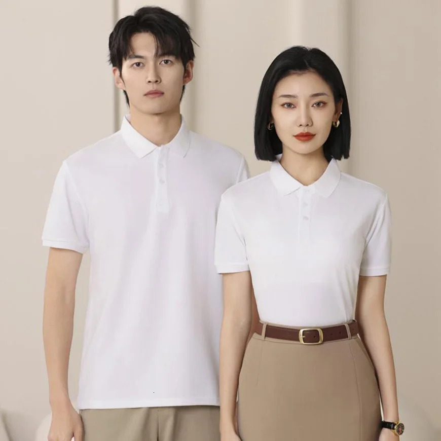 Summer Unisex Polo Shirt Short Sleeve Cotton Polyester Blend Pique TShirt Casual Sport Dry Fit Plain T for Team 240419