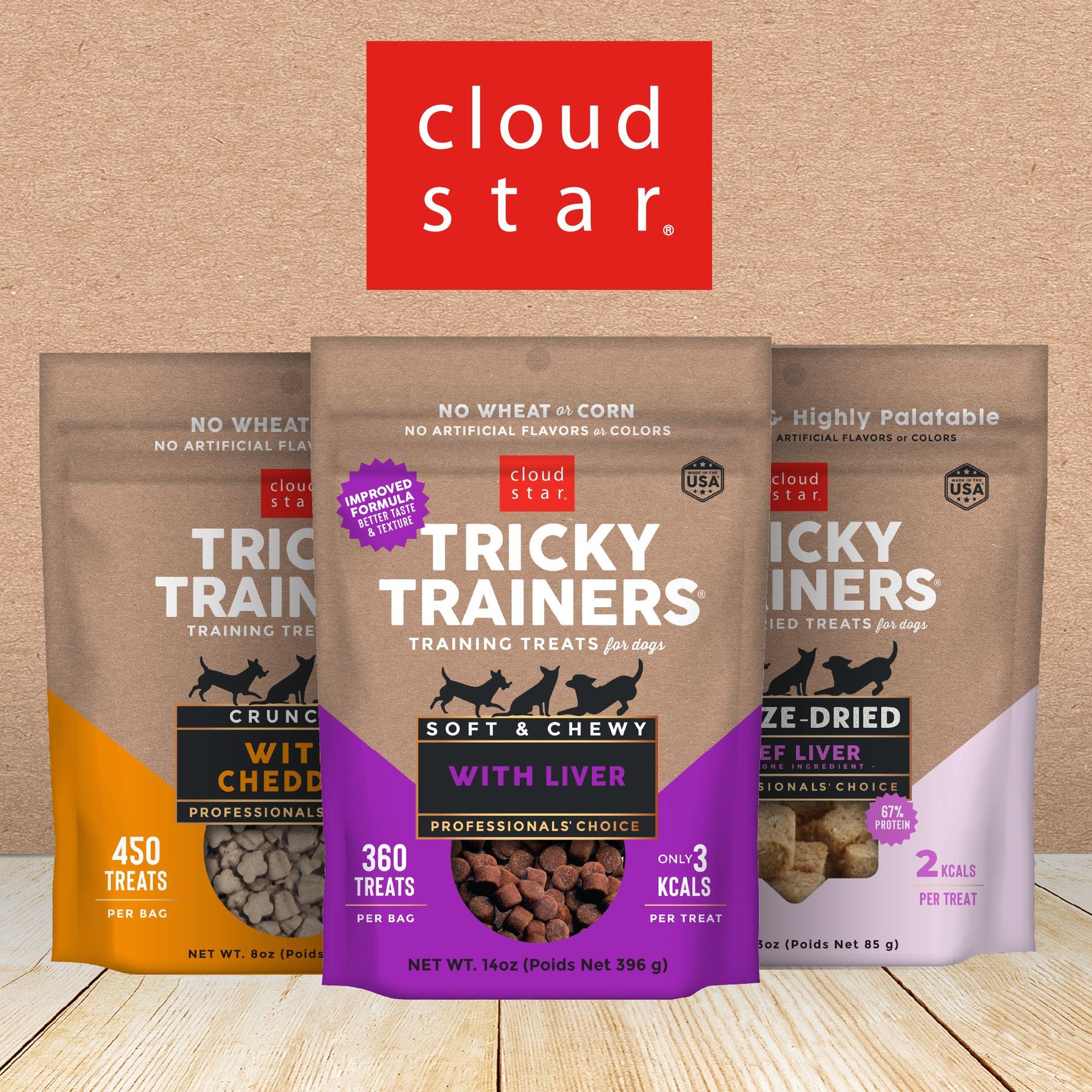 Cloud Star Chewy Tricky Trainers Cheddar Flavor Dog Treats