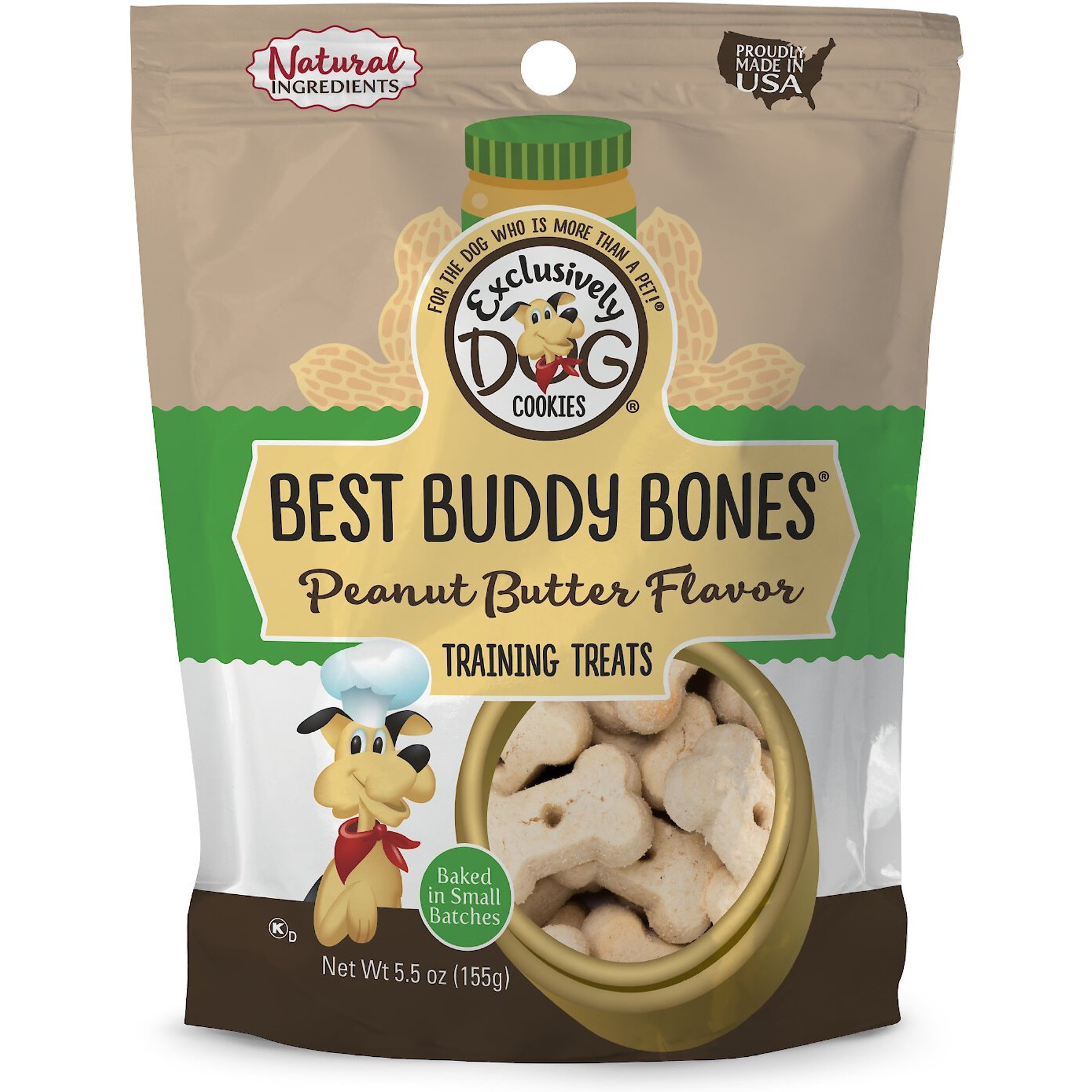 Exclusively Dog Best Buddy Bones Peanut Butter Flavor Dog Treats