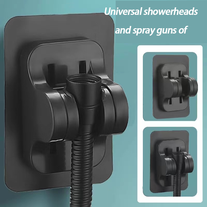 No-punch shower bracket bathroom shower head nozzle rain accessories fixer flower sun rosette wall bottom hanging seat