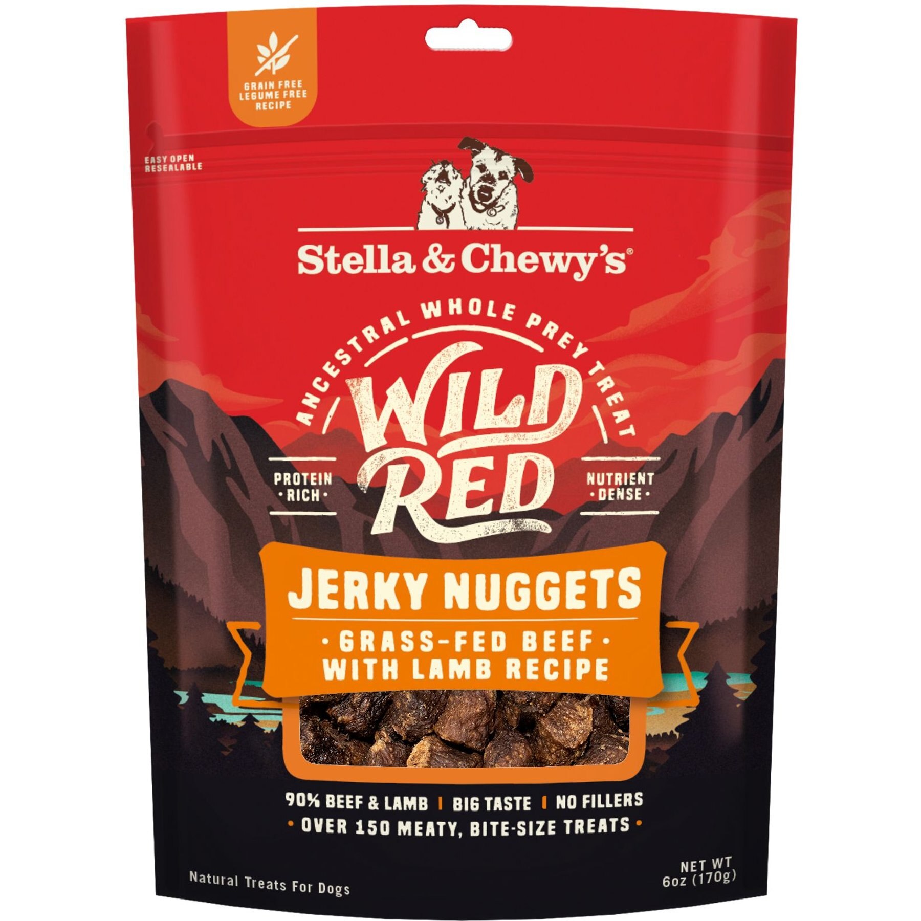Stella & Chewy's Wild Red Jerky Nuggets Beef & Lamb Recipe Grain-Free Dog Treats, 6-oz bag
