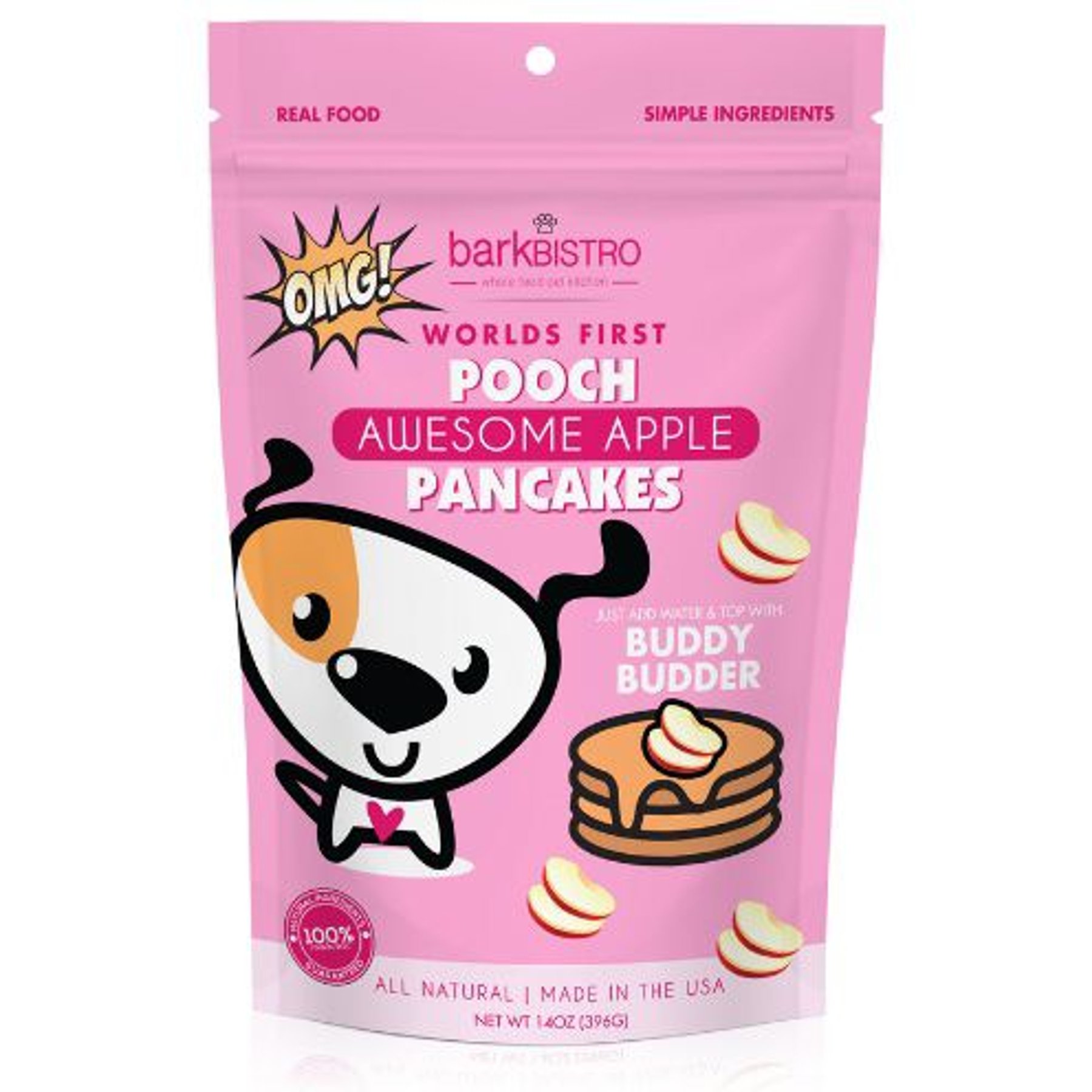 Bark Bistro Company Pooch Pancakes Awesome Apple Dog Treat, 14-oz bag