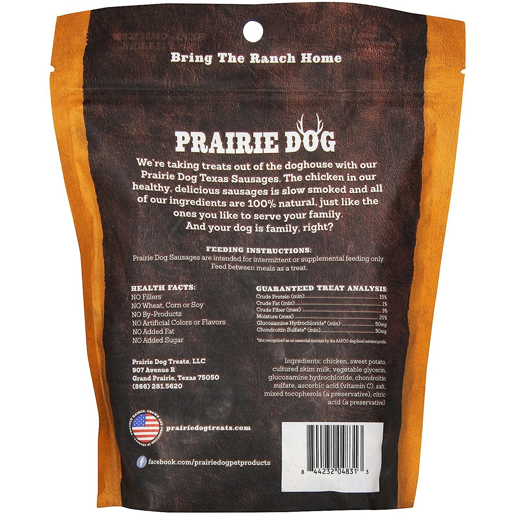 Prairie Dog Texas Sausages Country Chicken & Sweet Potato Grain-Free Dog Treats