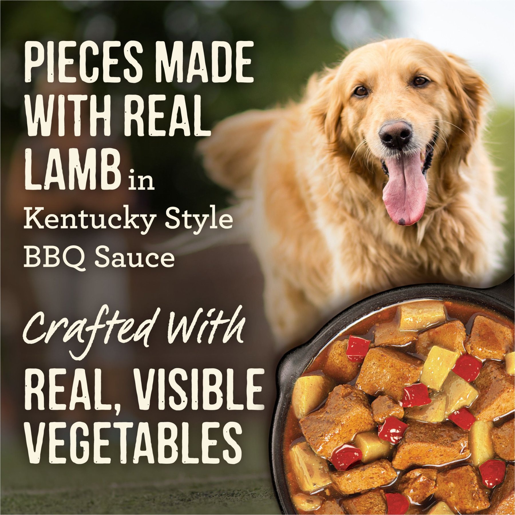 Merrick Grain-Free Slow-Cooked BBQ Kentucky Style with Chopped Lamb Wet Dog Food, 12.7-oz can, case of 12